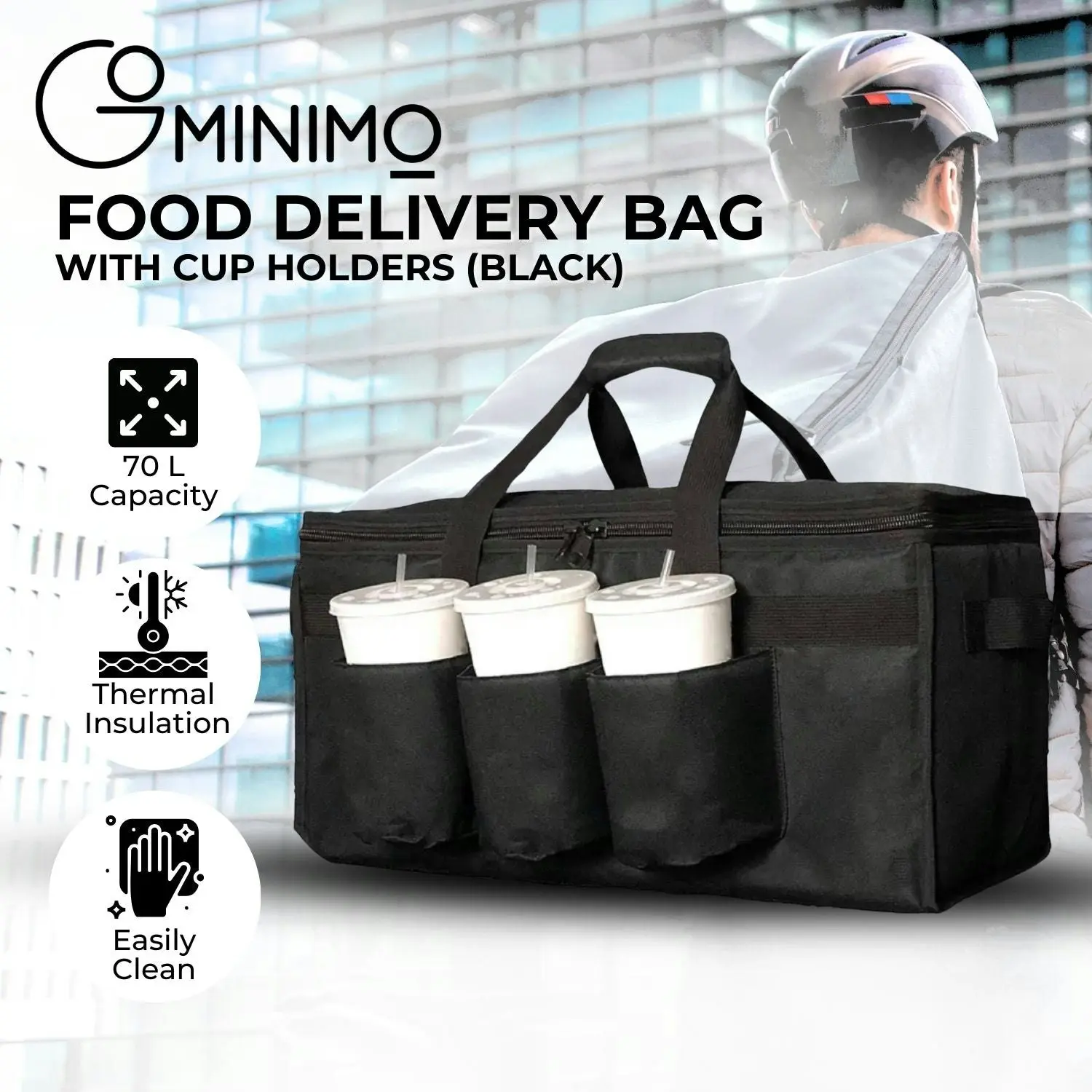 Gominimo 70L Thermal Insulated Food Container Outdoor Portable Lunch Cooler Bag