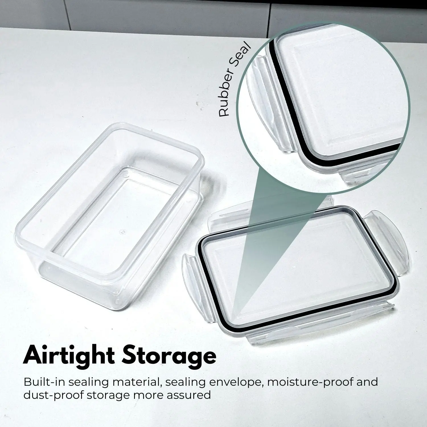 10pcs Gominimo Kitchen Fridge Pantry Organiser Rectangular Airtight Food Storage Container Set