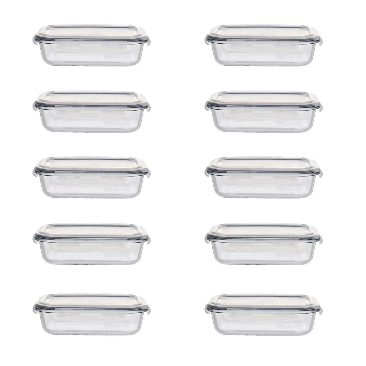 10pcs Gominimo Kitchen Fridge Pantry Organiser Rectangular Airtight Food Storage Container Set