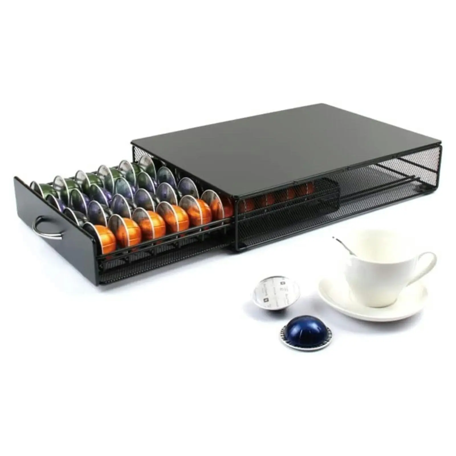 Gominimo 40 Pods Coffee Capsules Pod Holder Drawer - Black