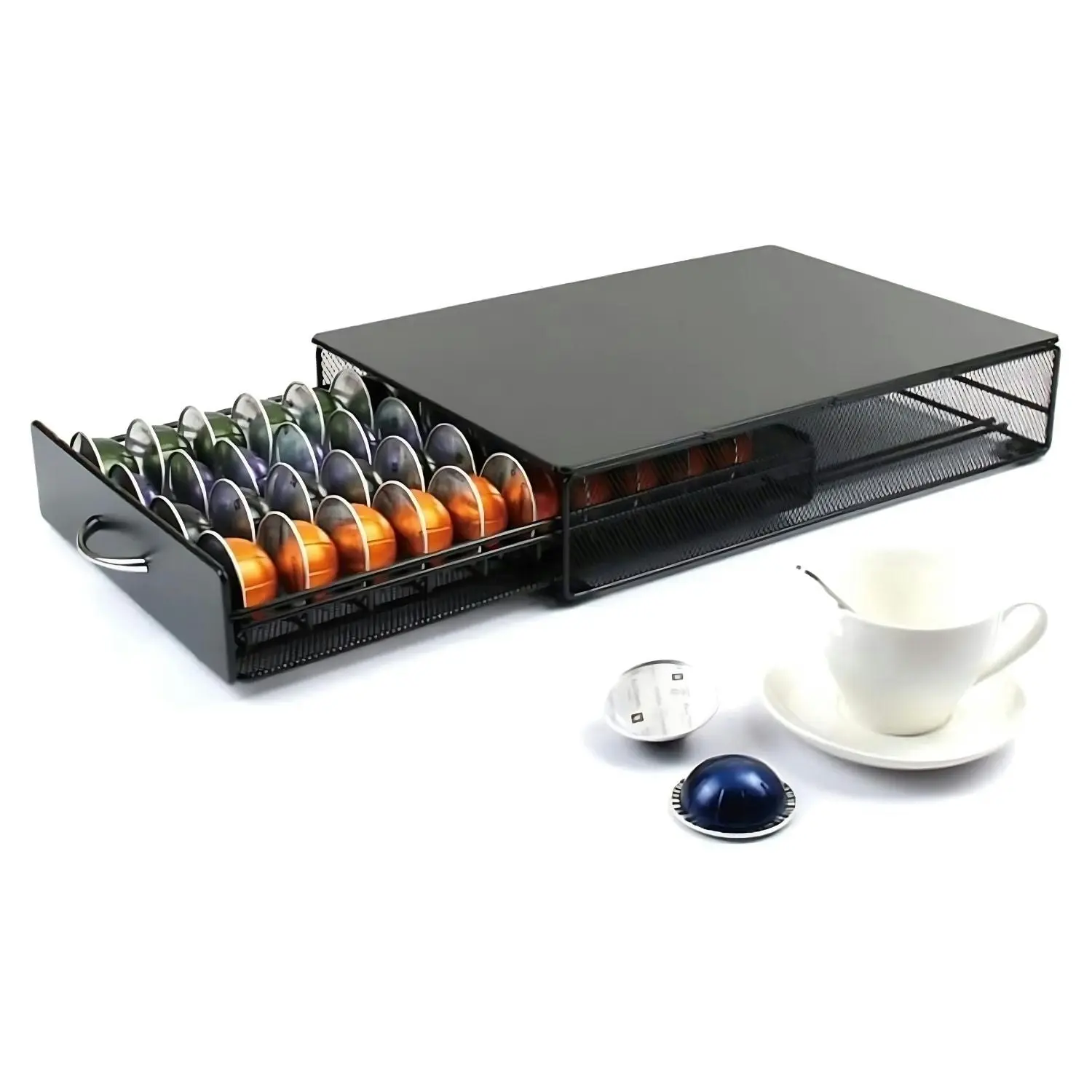 Gominimo 40 Pods Coffee Capsules Pod Holder Drawer - Black