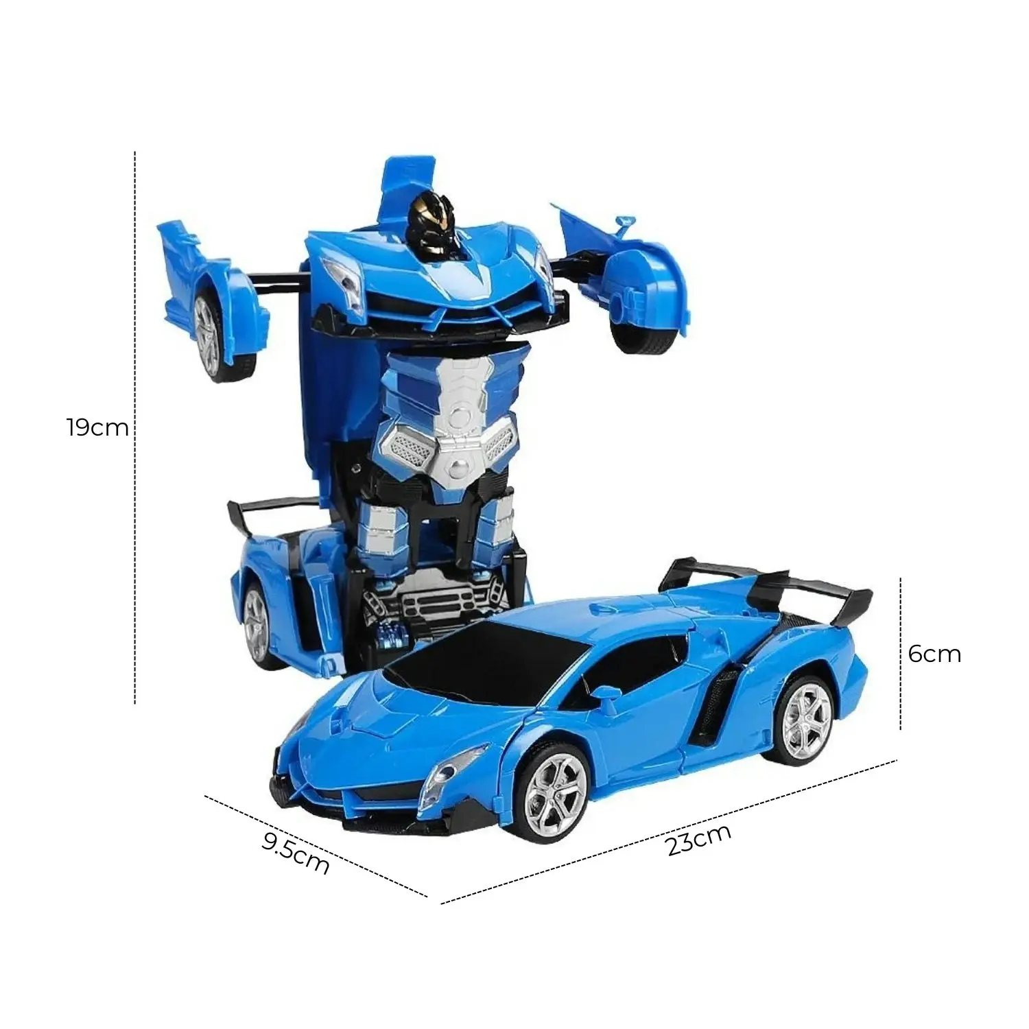 Gominimo Transform Car Robot Sports Car Toy Figure with Remote Control Blue