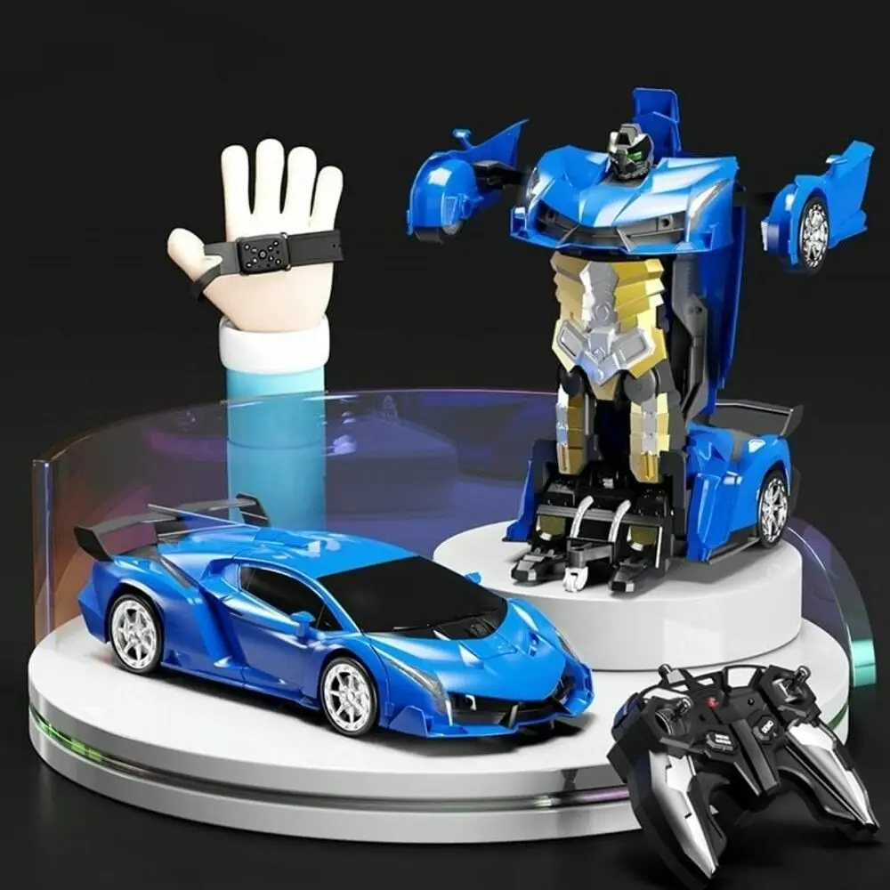 Gominimo Transform Car Robot Sports Car Toy Figure with Remote Control Blue