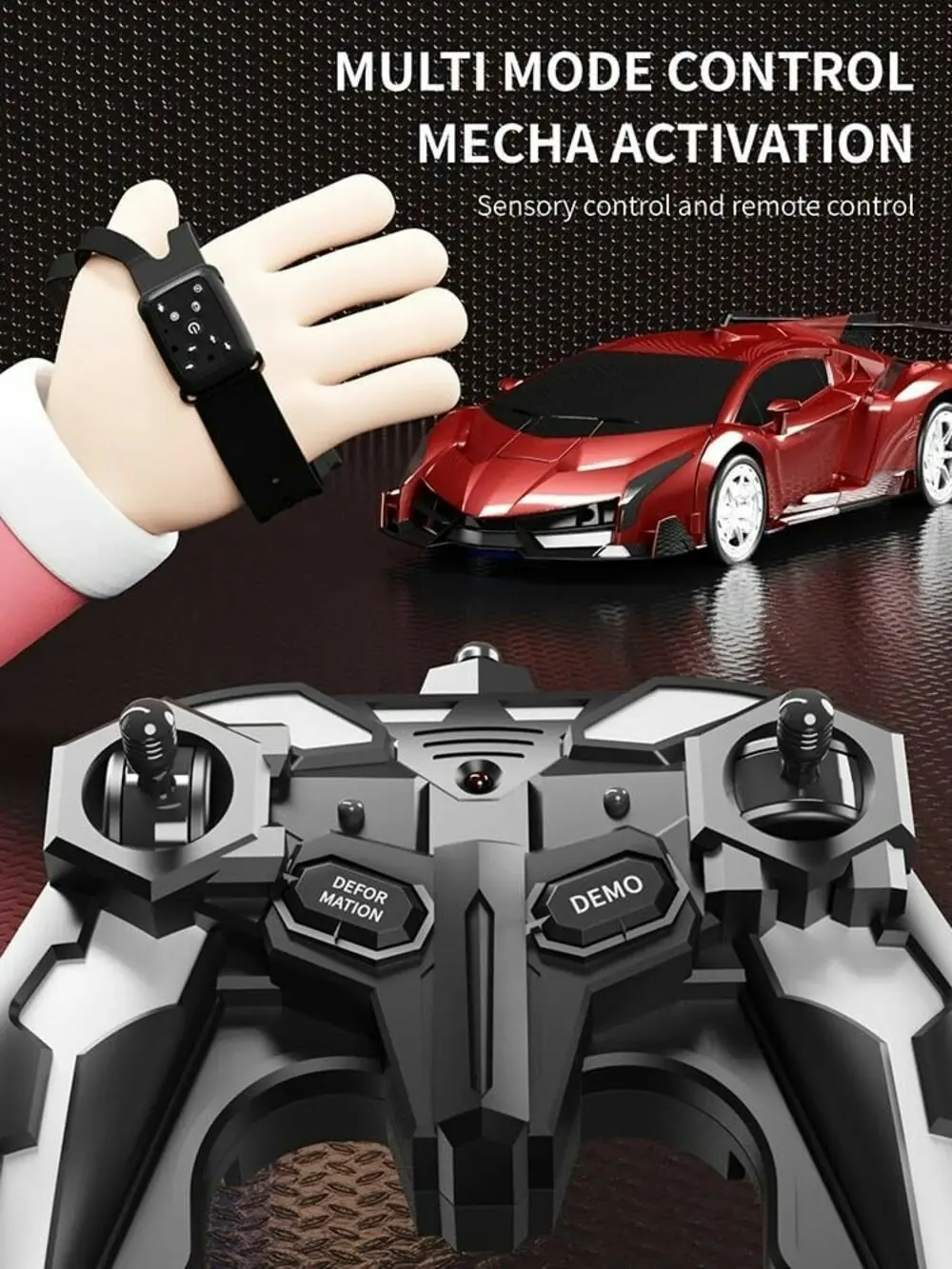 Gominimo Transform Car Robot Sports Car Kids Toy Figure with Remote Control Red