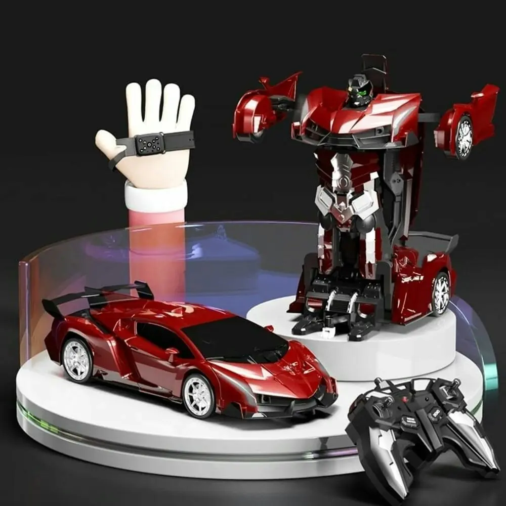 Gominimo Transform Car Robot Sports Car Kids Toy Figure with Remote Control Red