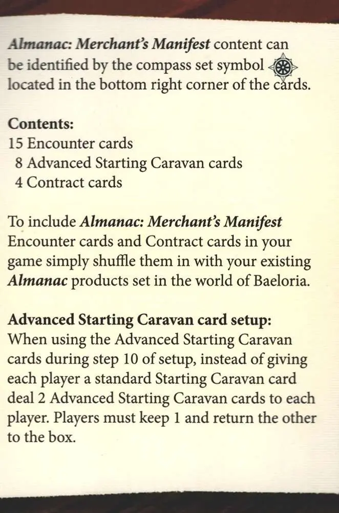 Almanac - Dragon Road - Merchants Manifest Expansion