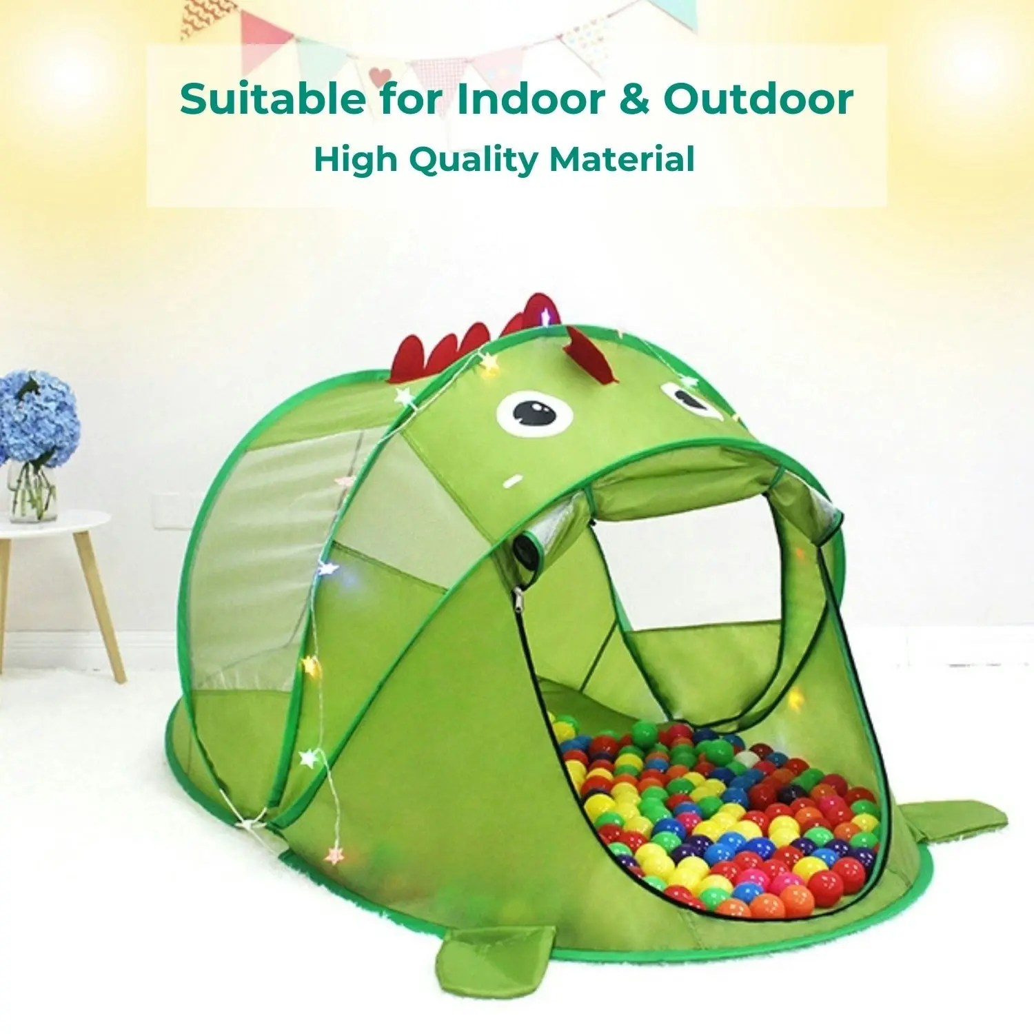 Gominimo Kids Dinosaur Tent Easy Setup Pop-Up Playhouse Indoor Outdoor Green