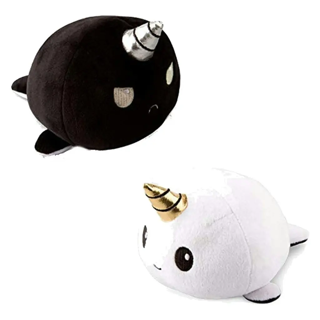 Tee Turtle Reversible Plushie Narwhal White/Black