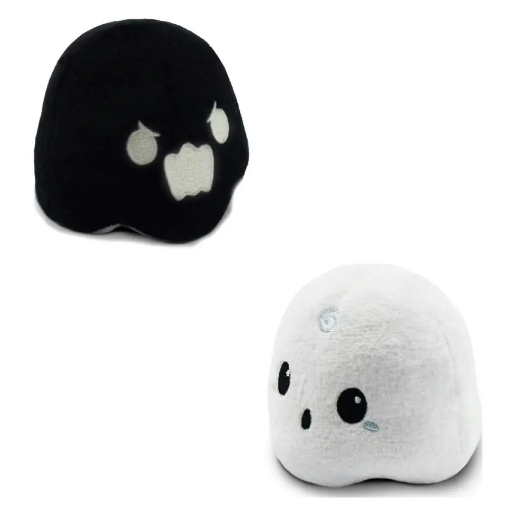 TeeTurtle Reversible Plushie Ghost Black White