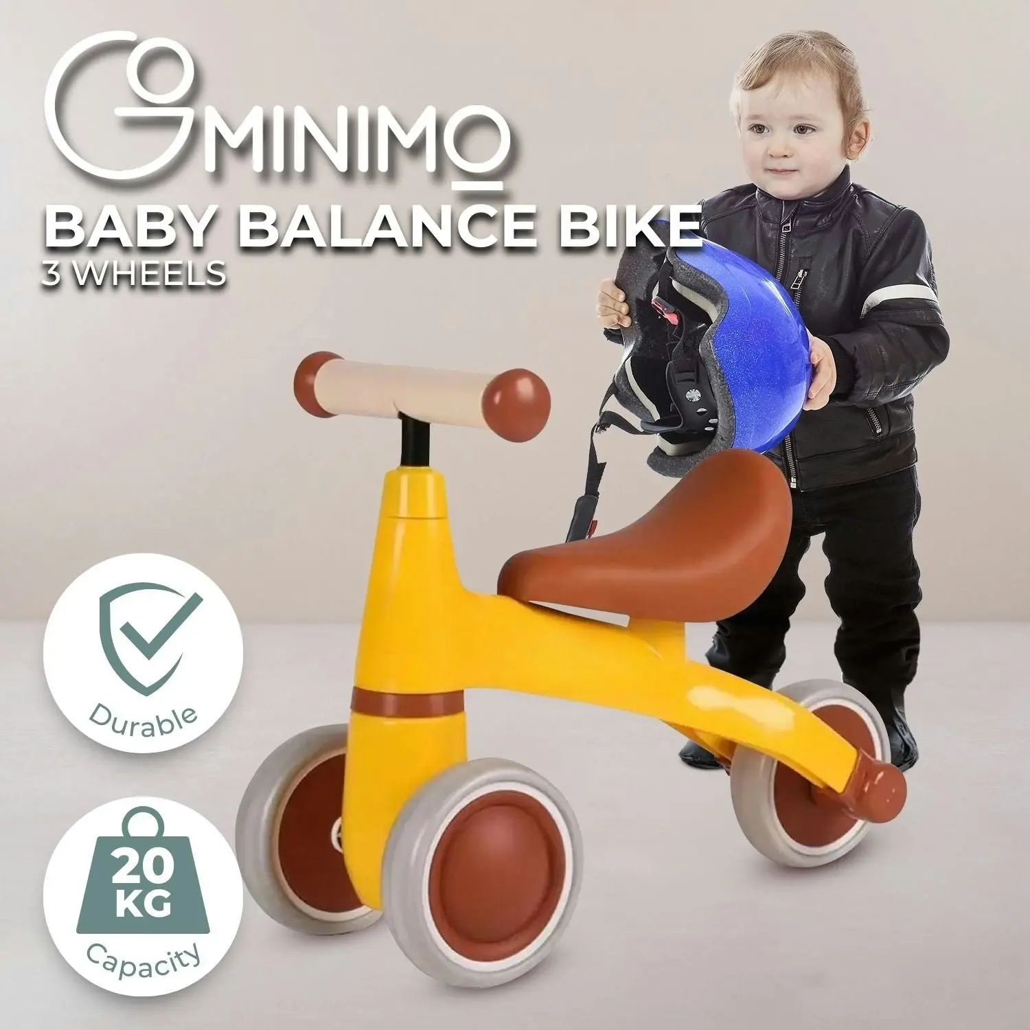 Gominimo 3 Wheel Toddler Kid Ride on Balance Bike Scooter Push Tricycle Yellow