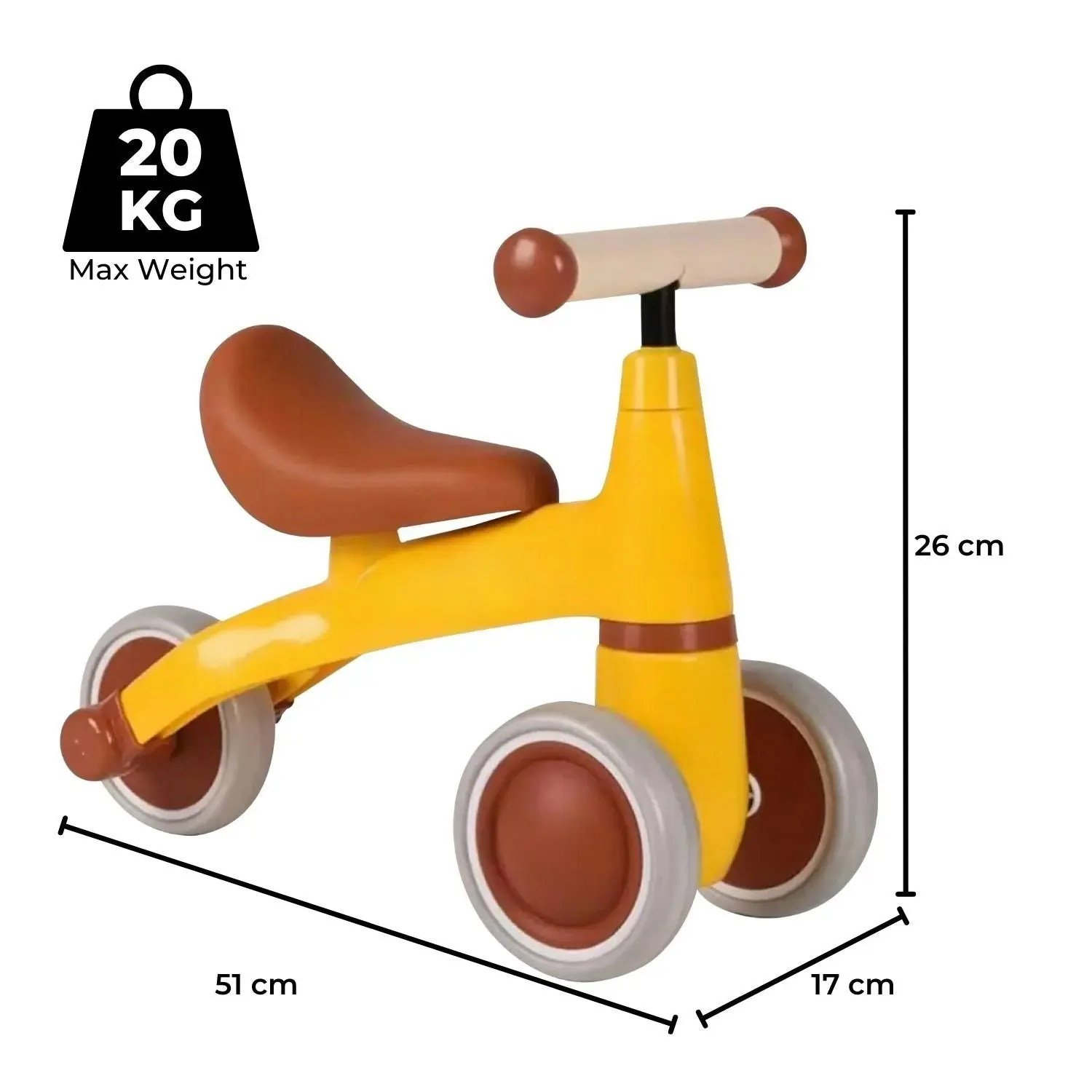 Gominimo 3 Wheel Toddler Kid Ride on Balance Bike Scooter Push Tricycle Yellow