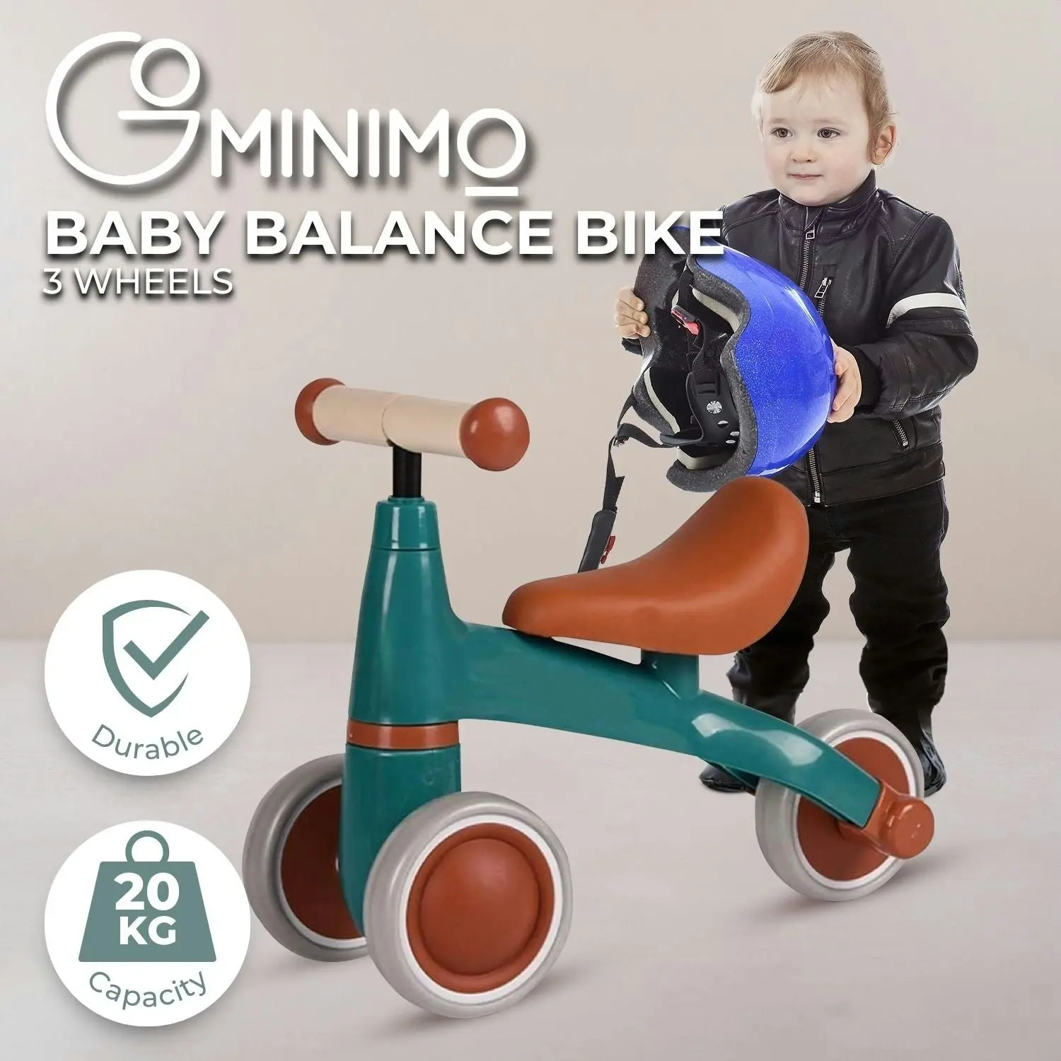 Gominimo 3 Wheel Toddler Kid Ride on Balance Bike Scooter Push Tricycle Green