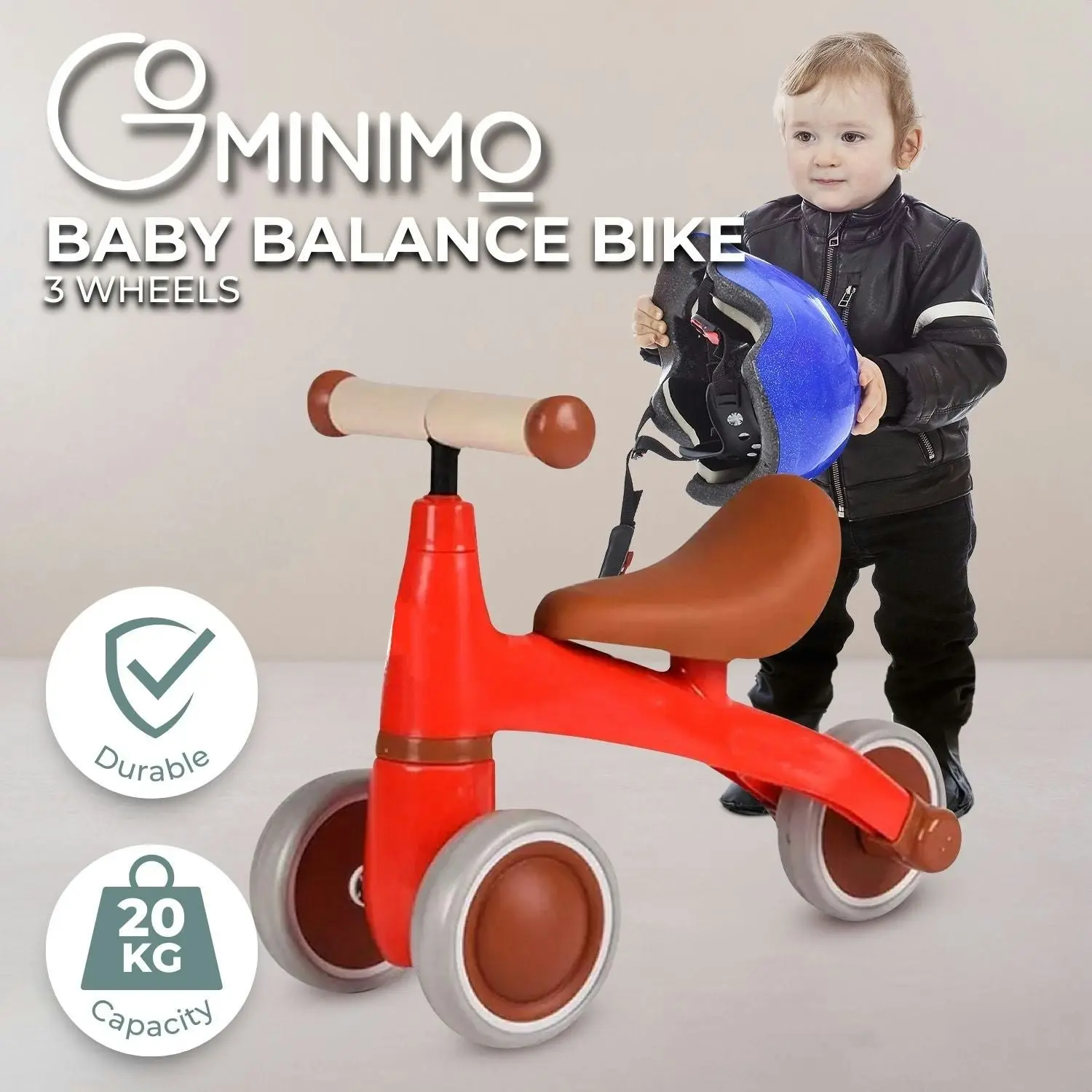 Gominimo 3-Wheels Push Trike Kids Baby Toddler Tricycle Balance Bike - Red