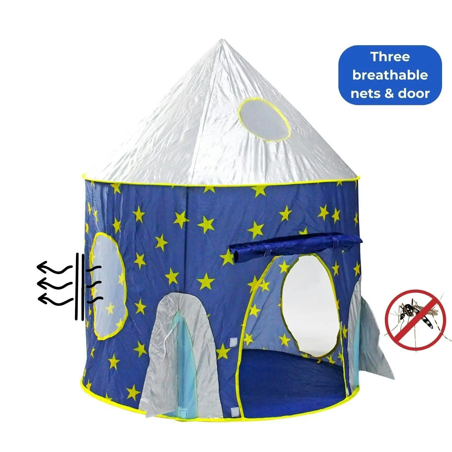 Gominimo Kids Space Capsule Tent Foldable Pop-Up Playhouse Indoor Outdoor Blue