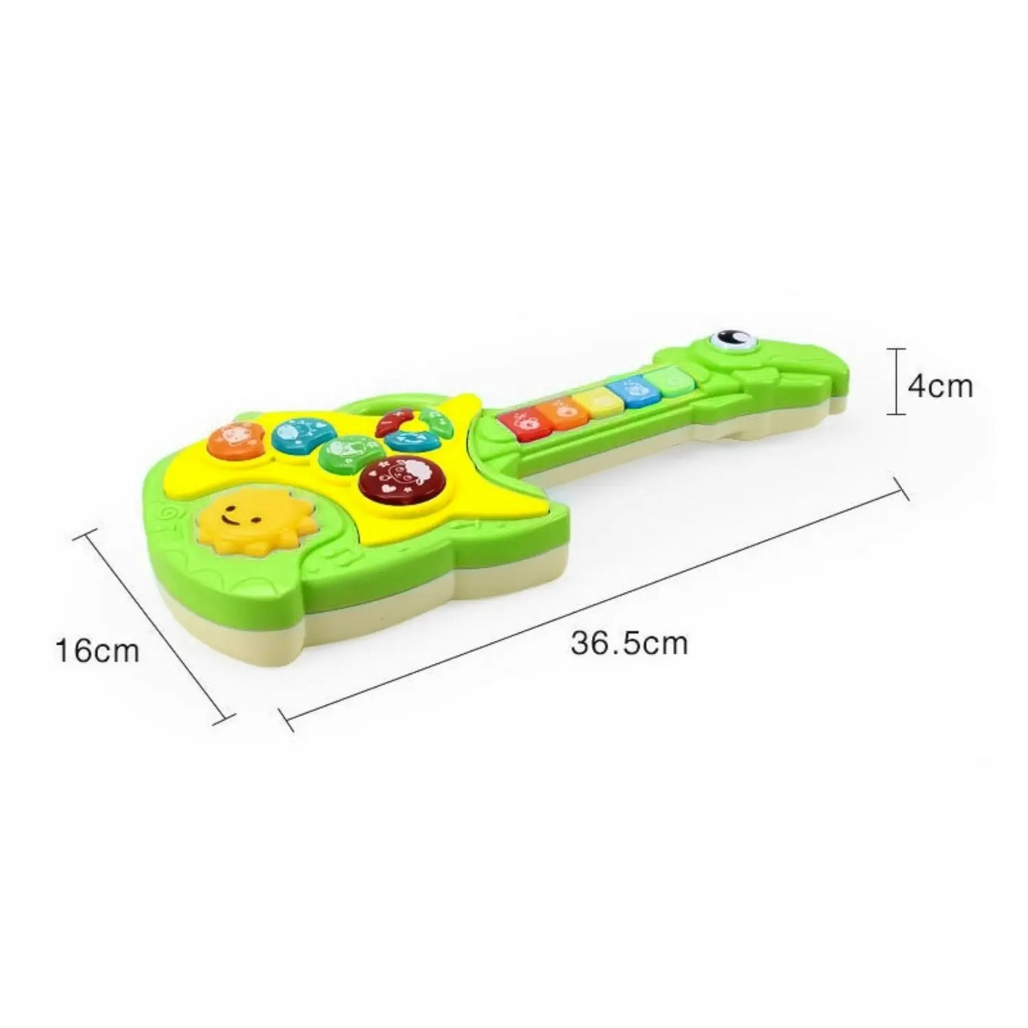 Gominimo Kids Push Button Musical Guitar Toys with Dinosaur Shape Design Green