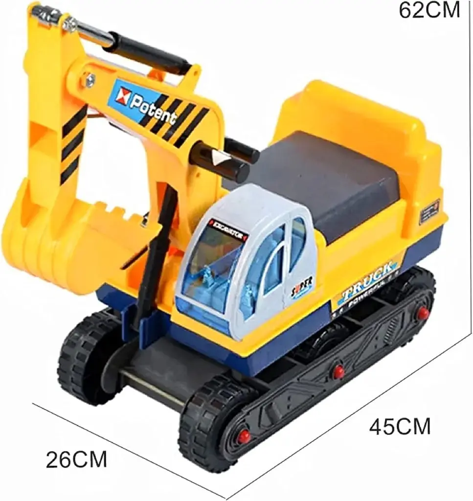 Gominimo Kids Pretend Ride on Sand Excavator Construction Toy Car with Helmet