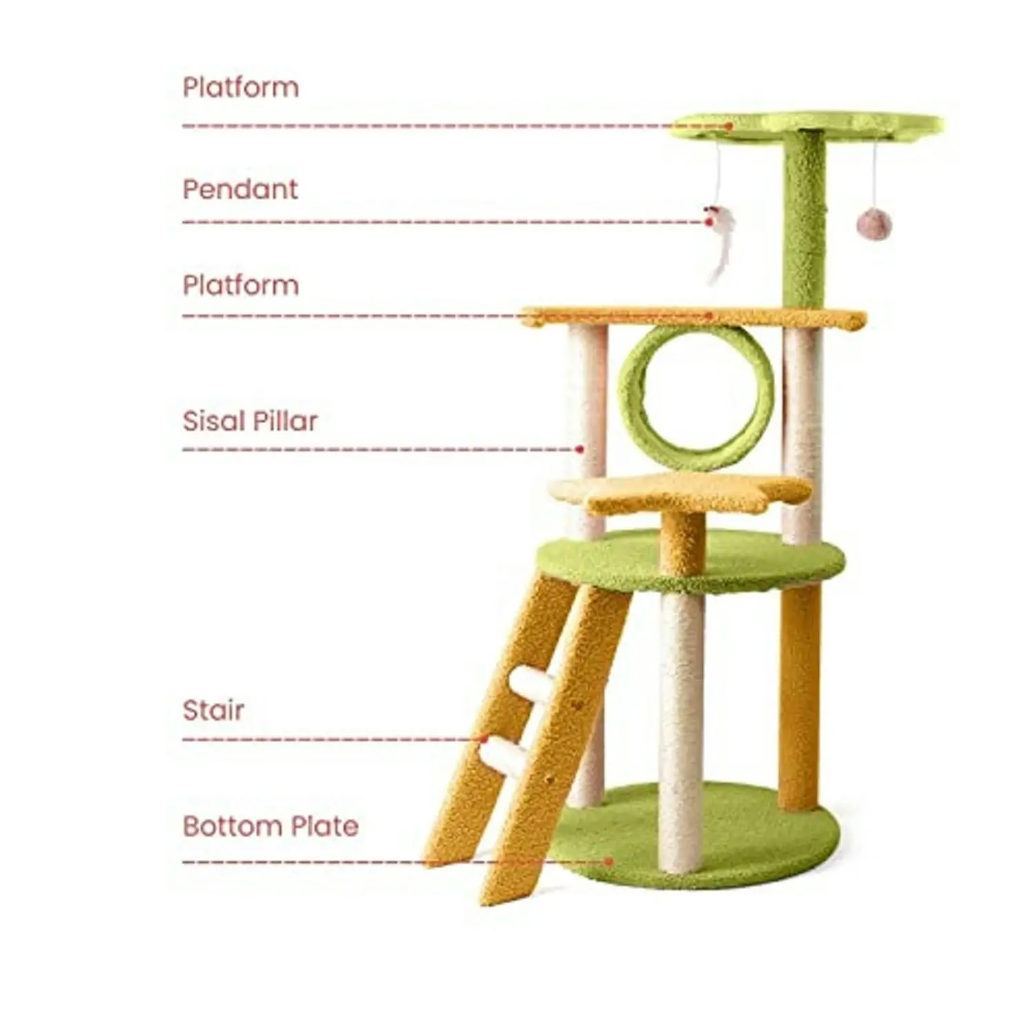 Floofi Cat Tree 101cm Scratching Post Scratcher Tower Wood Condo House Trees Bed