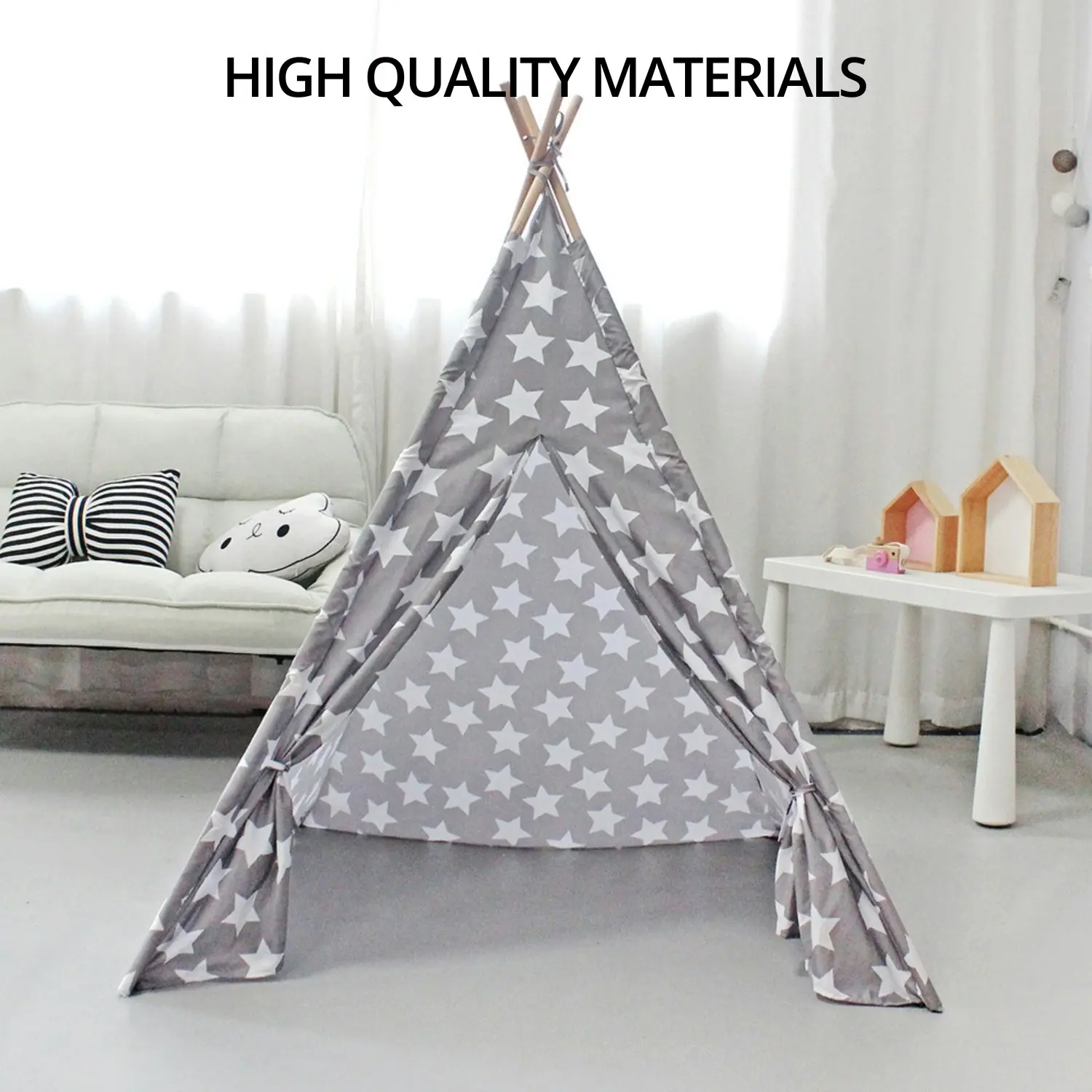 Gominimo Kids Teepee Play Tent with Window Children Play House Indoor Outdoor