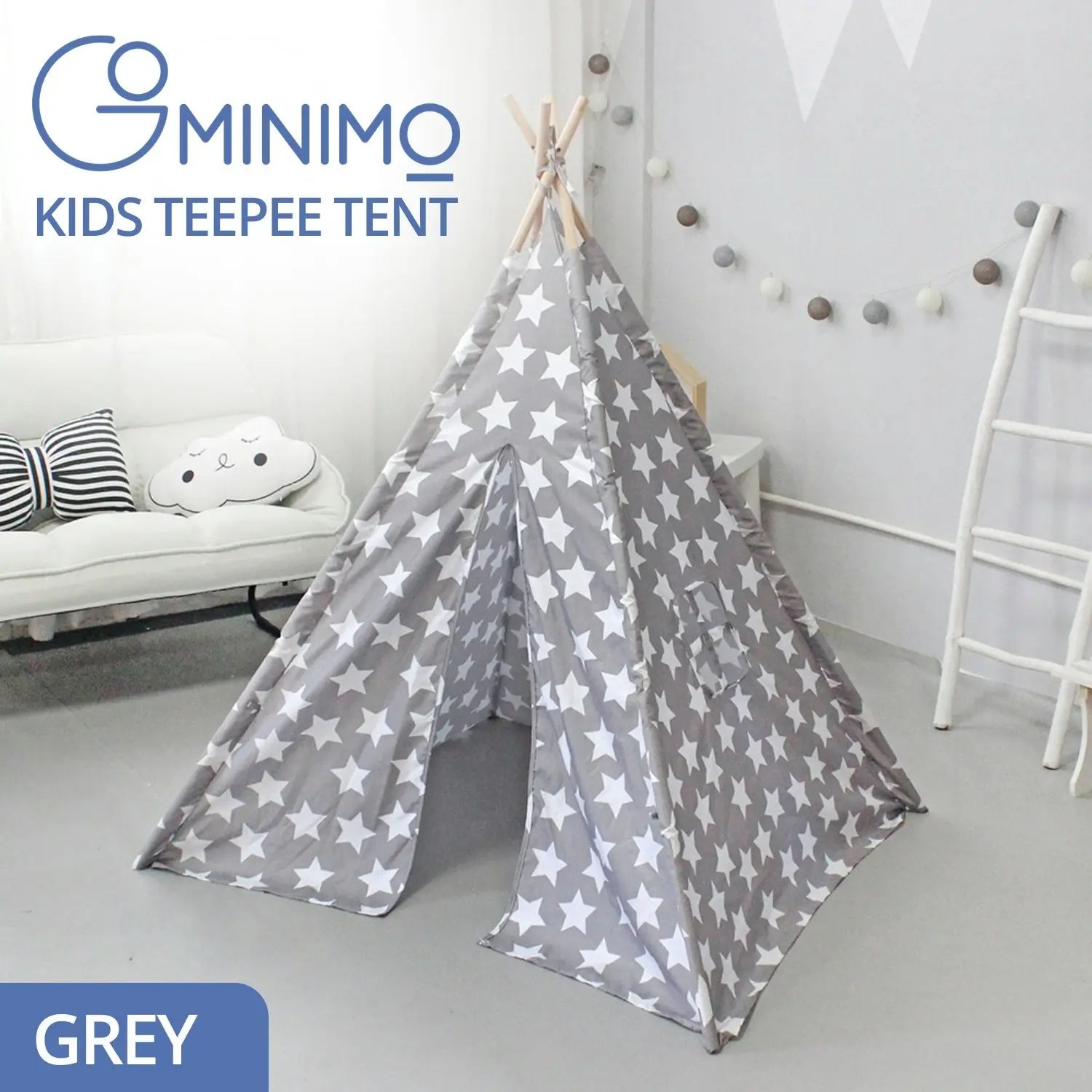 Gominimo Kids Teepee Play Tent with Window Children Play House Indoor Outdoor