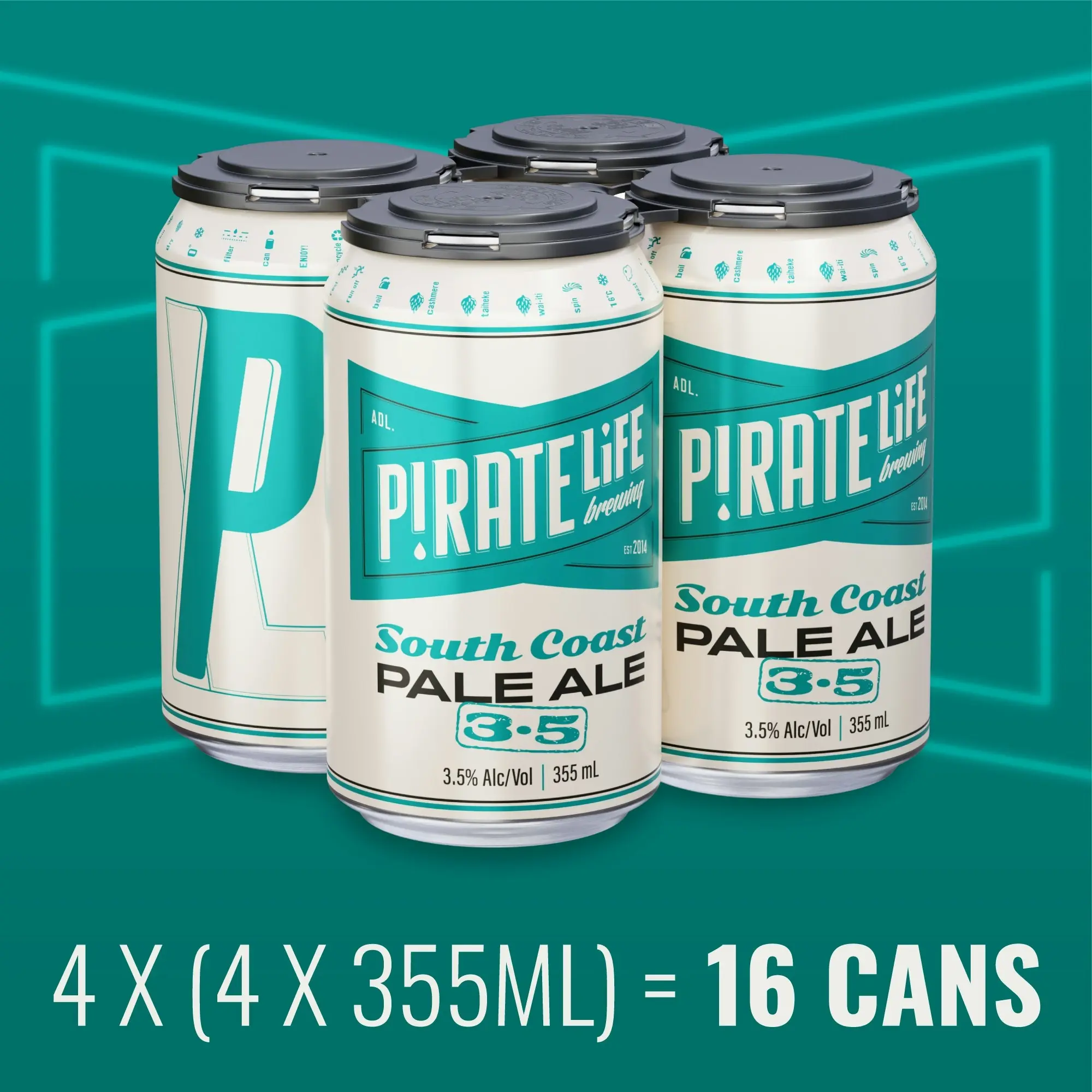 Pirate Life South Coast Pale Ale 3.5% 16 x 375mL Cans