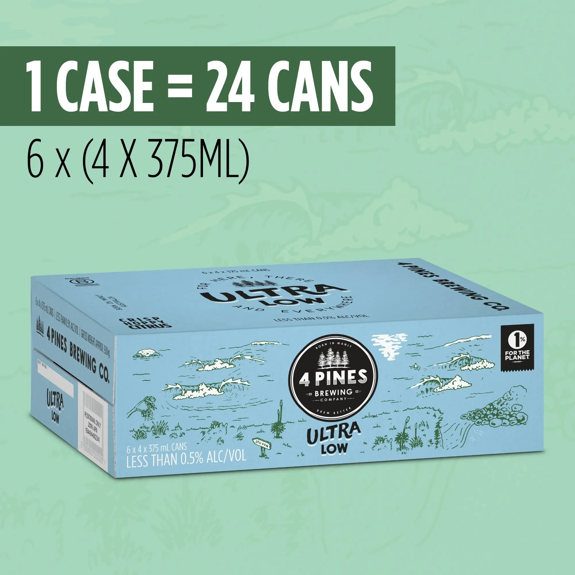 4 Pines Ultra Low 24 x 375ml Cans