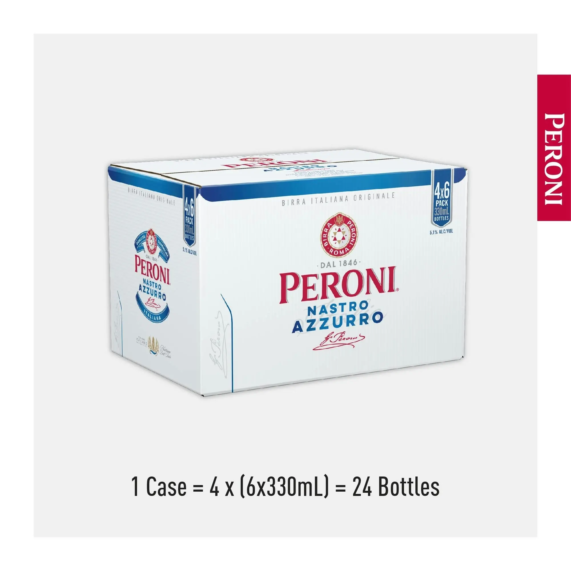 Peroni Nastro Azzurro 5% 4 x 6 x 330mL