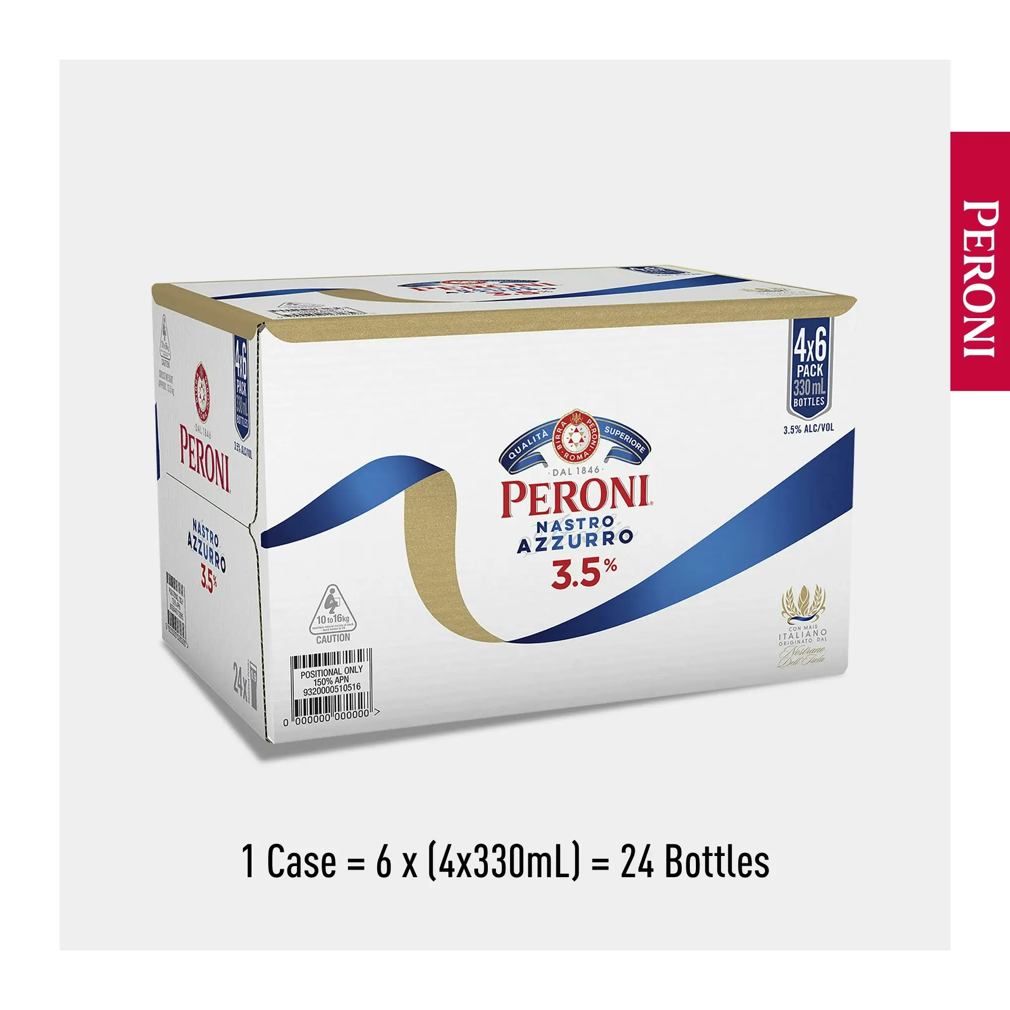 Peroni Nastro Azzurro 3.5% 24 x 330ml Bottles