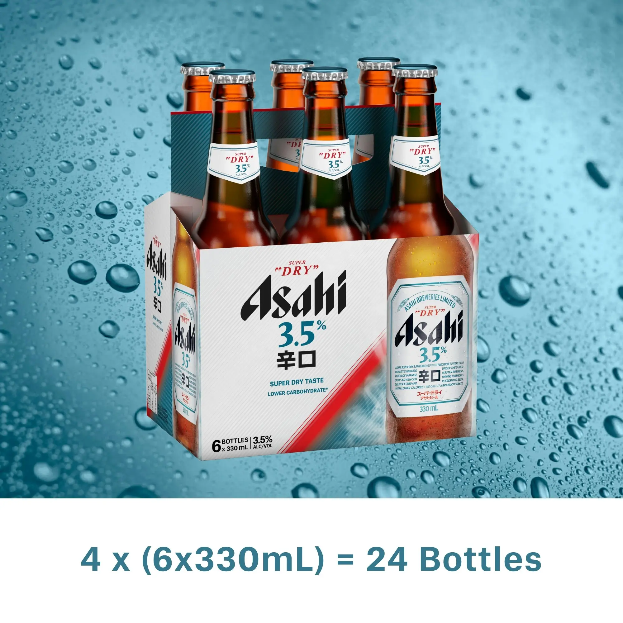 Asahi Super Dry 3.5% 24 x 330mL Bottles