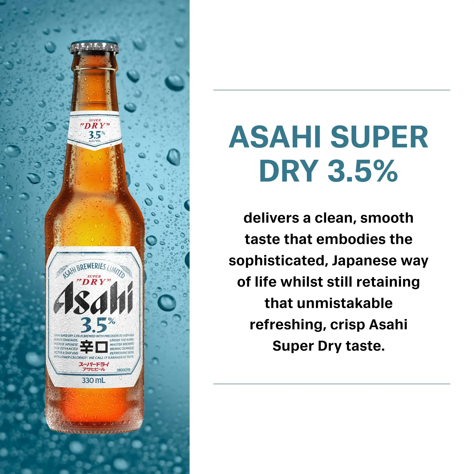 Asahi Super Dry 3.5% 24 x 330mL Bottles