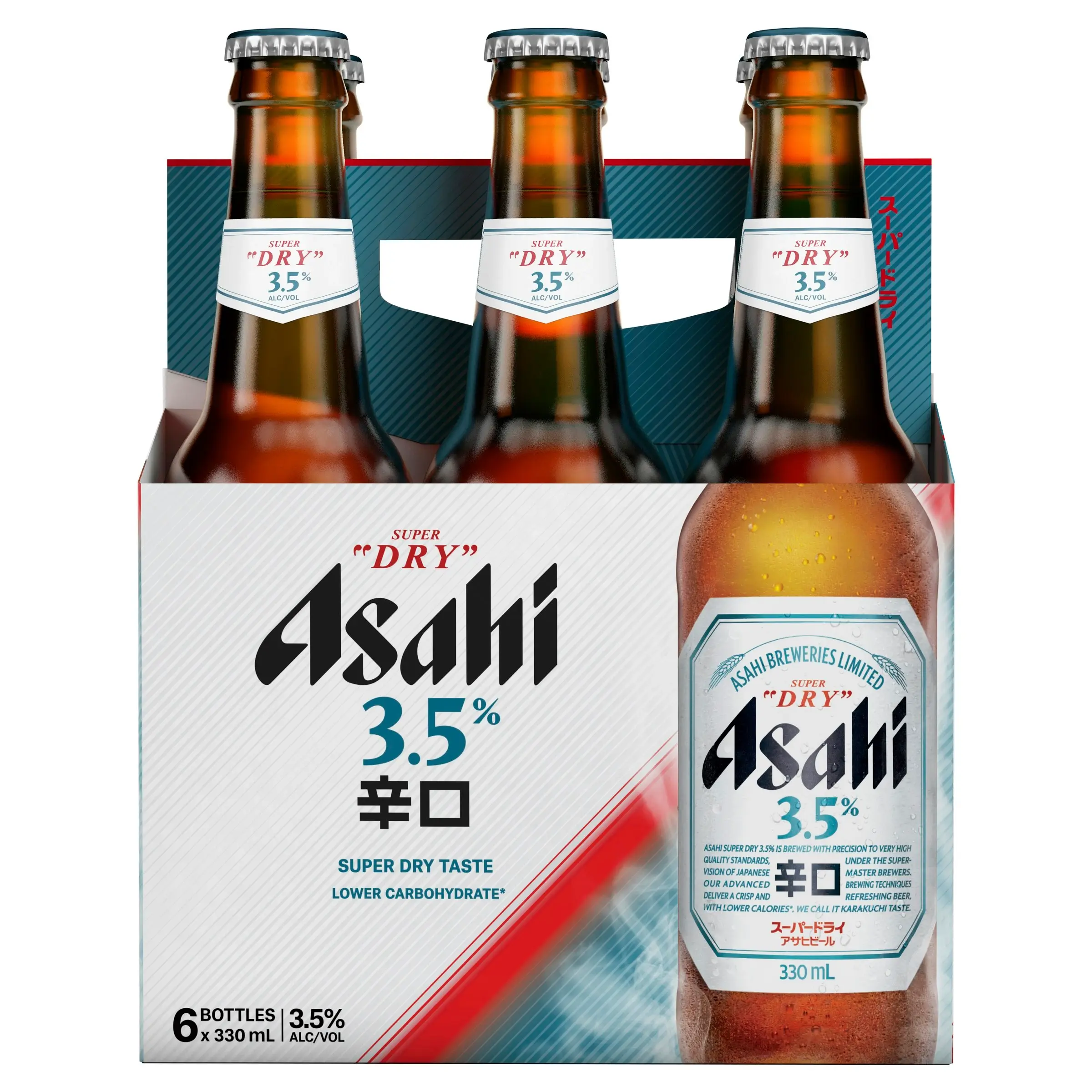 Asahi Super Dry 3.5% 24 x 330mL Bottles