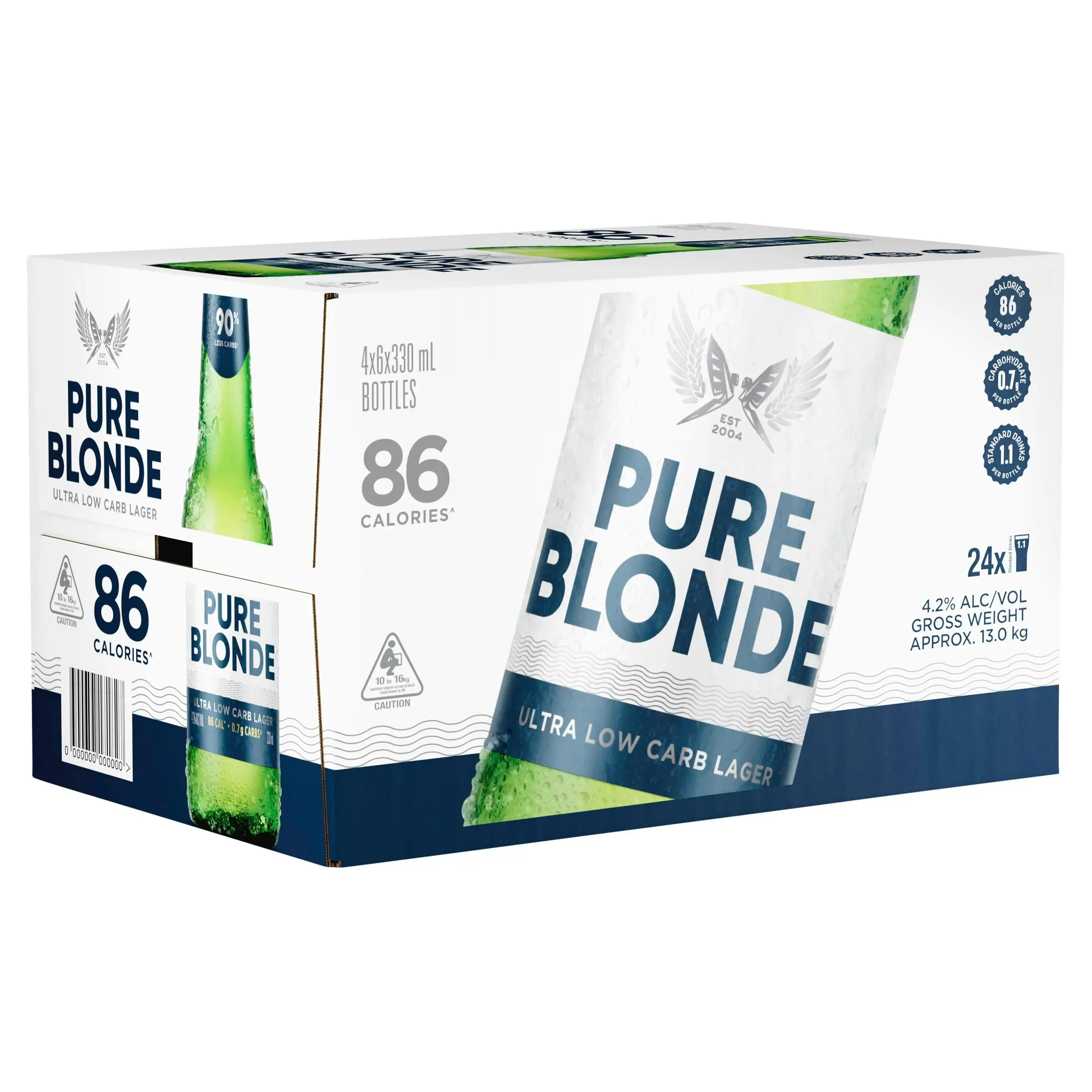 Pure Blonde Ultra Low Carb 24 x 330mL Bottles