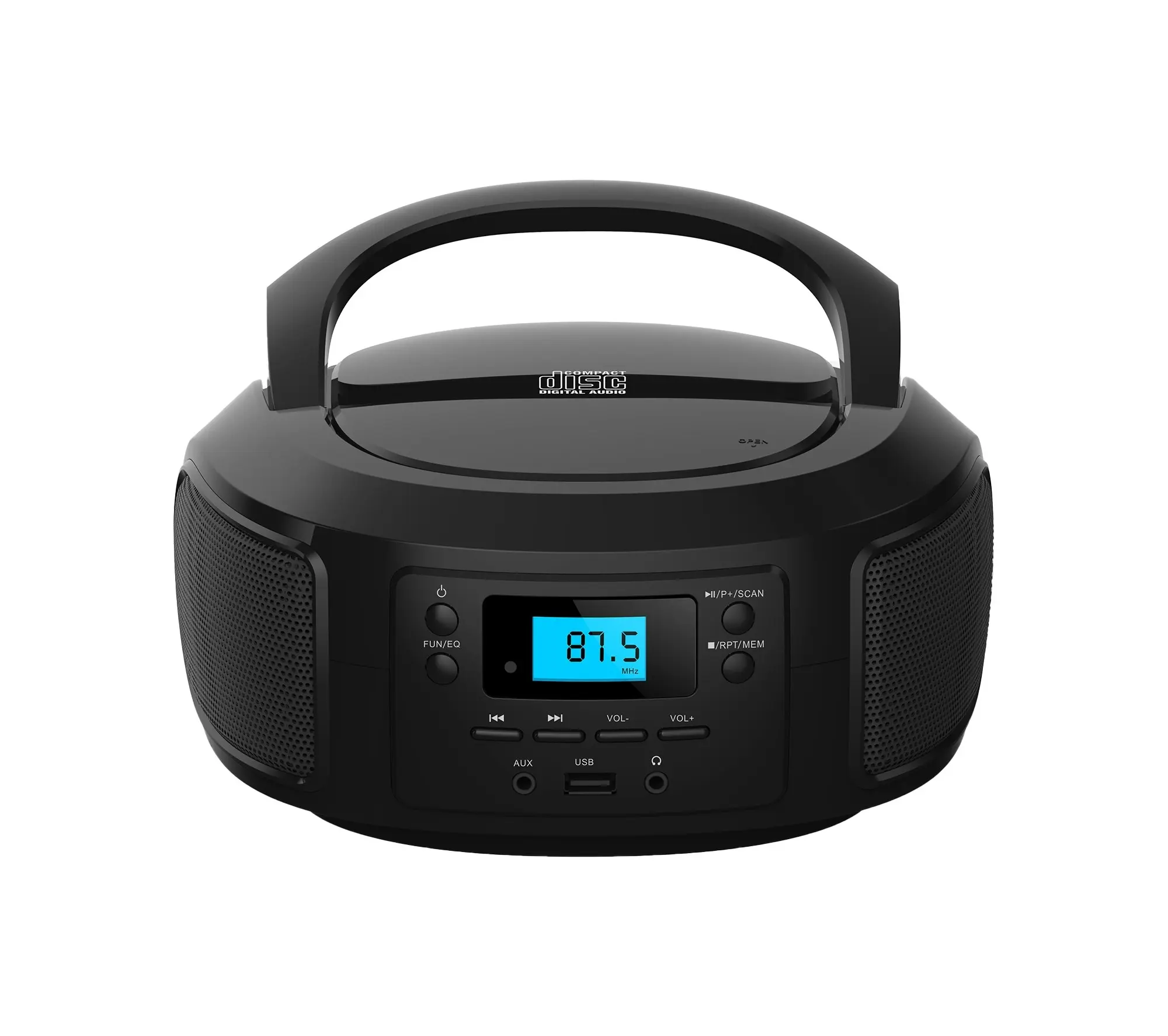 Laser Bluetooth CD/MP3 Boombox - Wireless FM Radio, USB, Portable Sound