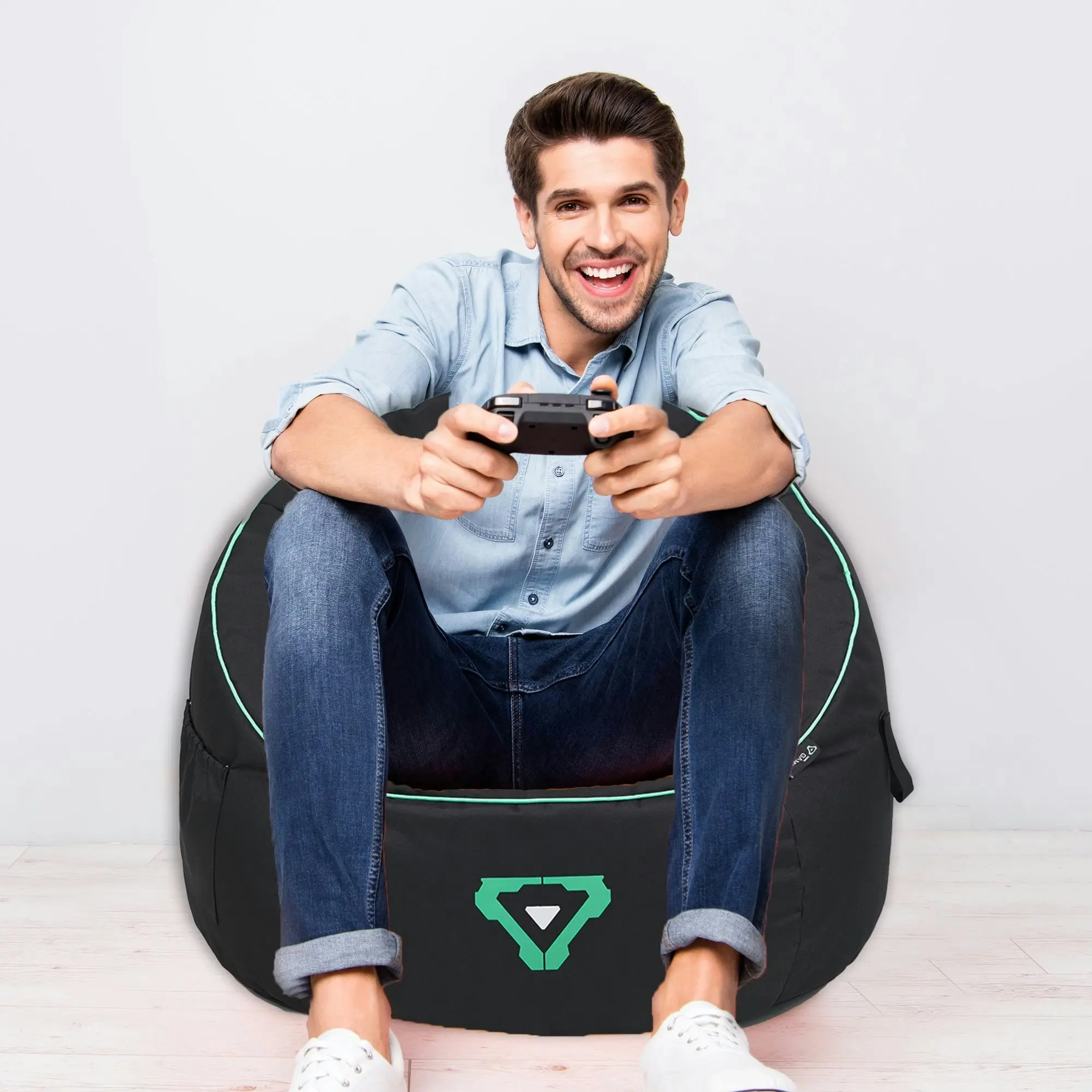 Laser Gaming Bean bag with Headphone Strap & Storage