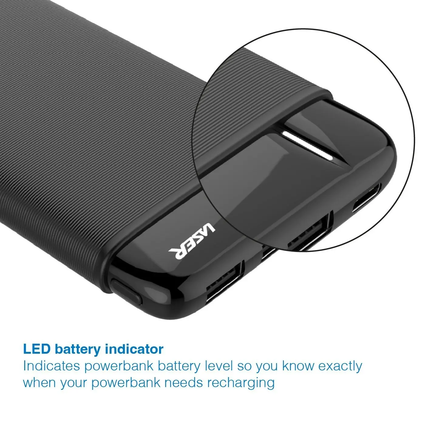 Laser 10,000mAh Powerbank: Charge Smartphones, Cameras, More