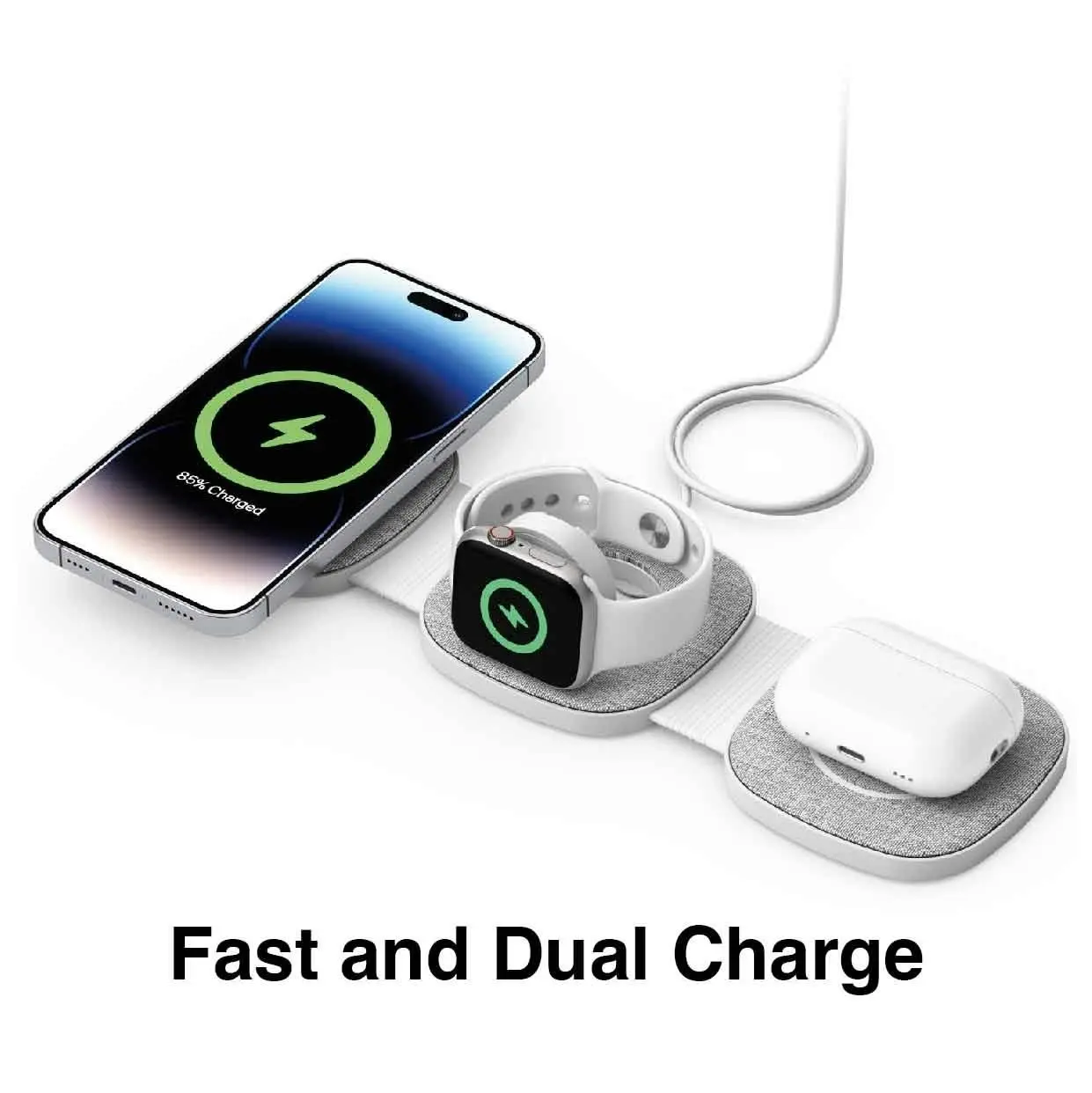 Laser 3-in-1 Foldable Wireless Charging Pad for Apple & Android Devices