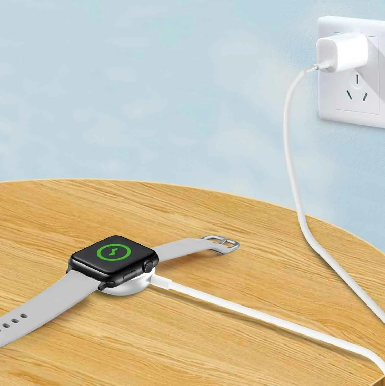 Laser Fast Charge Wireless Charger for Apple Watch - USB-C, White