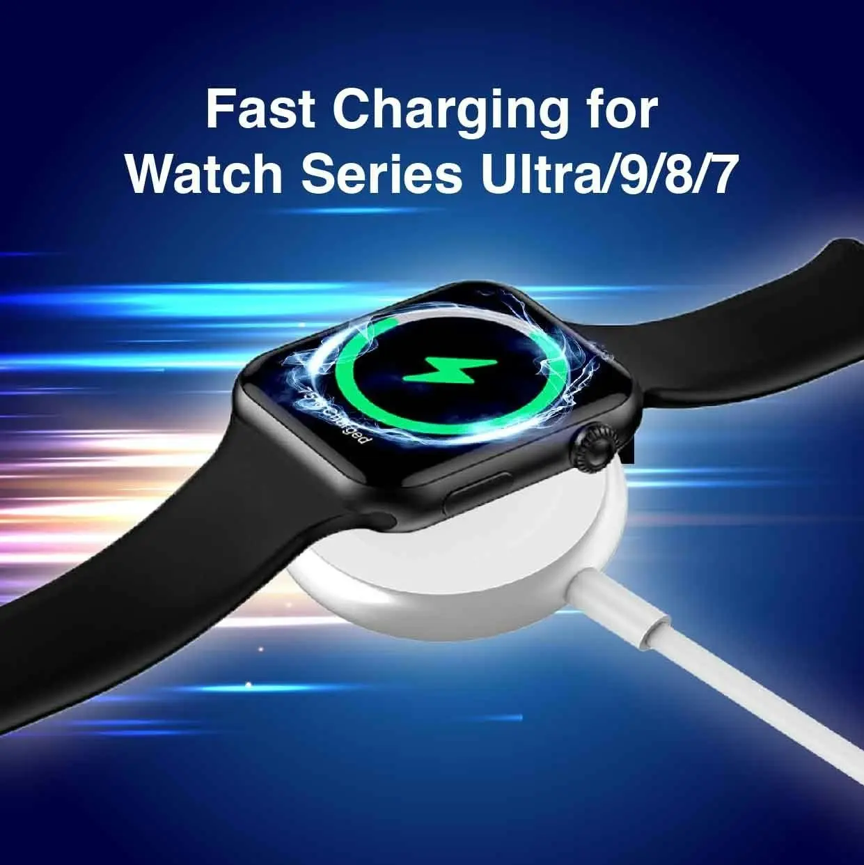 Laser Fast Charge Wireless Charger for Apple Watch - USB-C, White