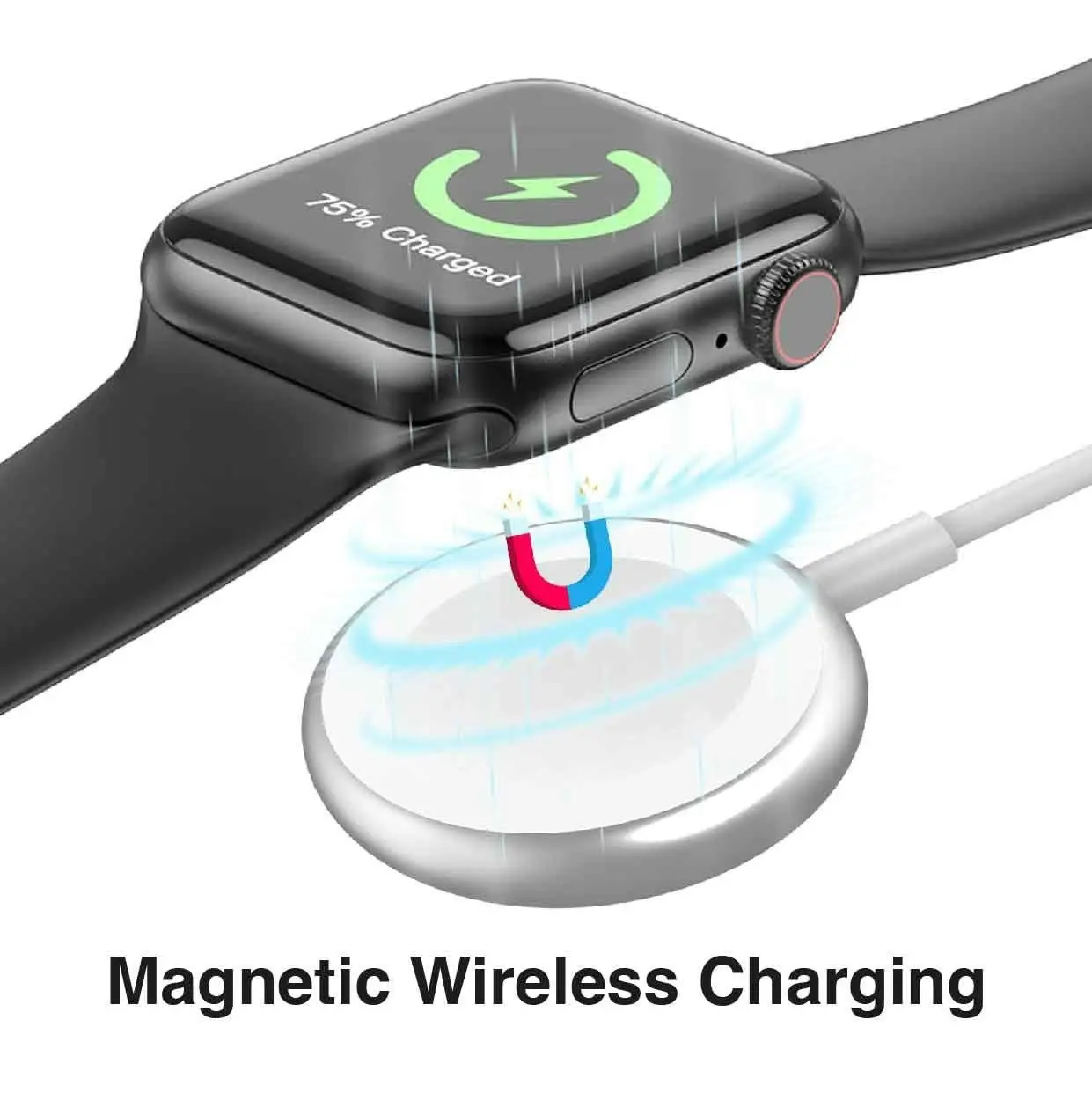 Laser Fast Charge Wireless Charger for Apple Watch - USB-C, White