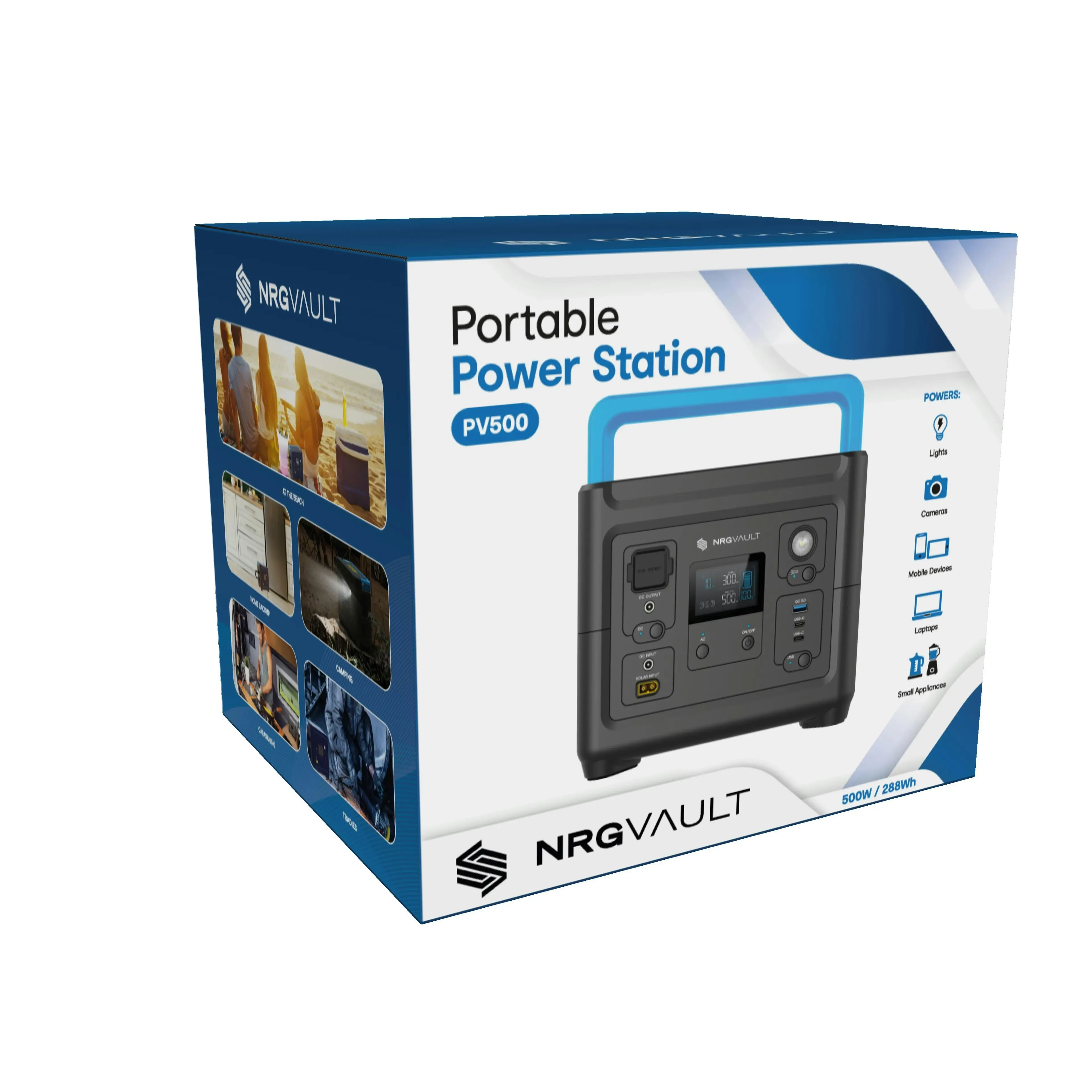 NRG Vault PV500 500W Portable Power Station with LiFePO4 Battery