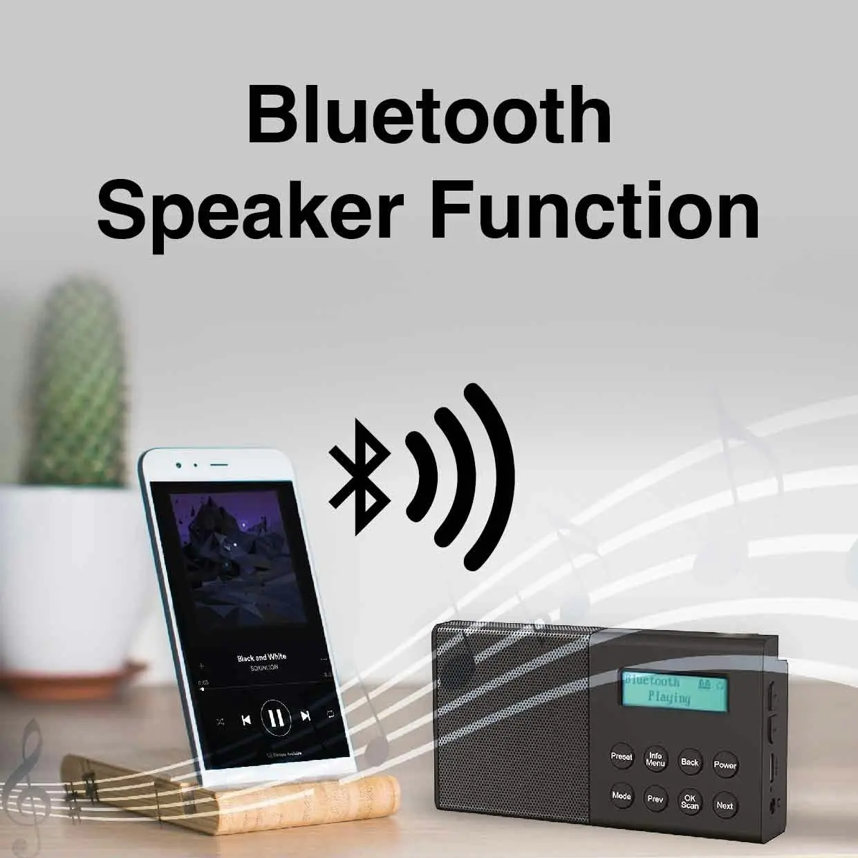 Laser Portable DAB+ FM Radio & Bluetooth Speaker - Compact Music Player