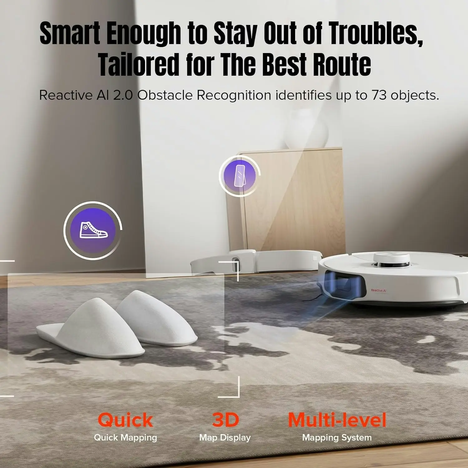 Roborock S8 MaxV Ultra Robotic Vacuum Cleaner - White