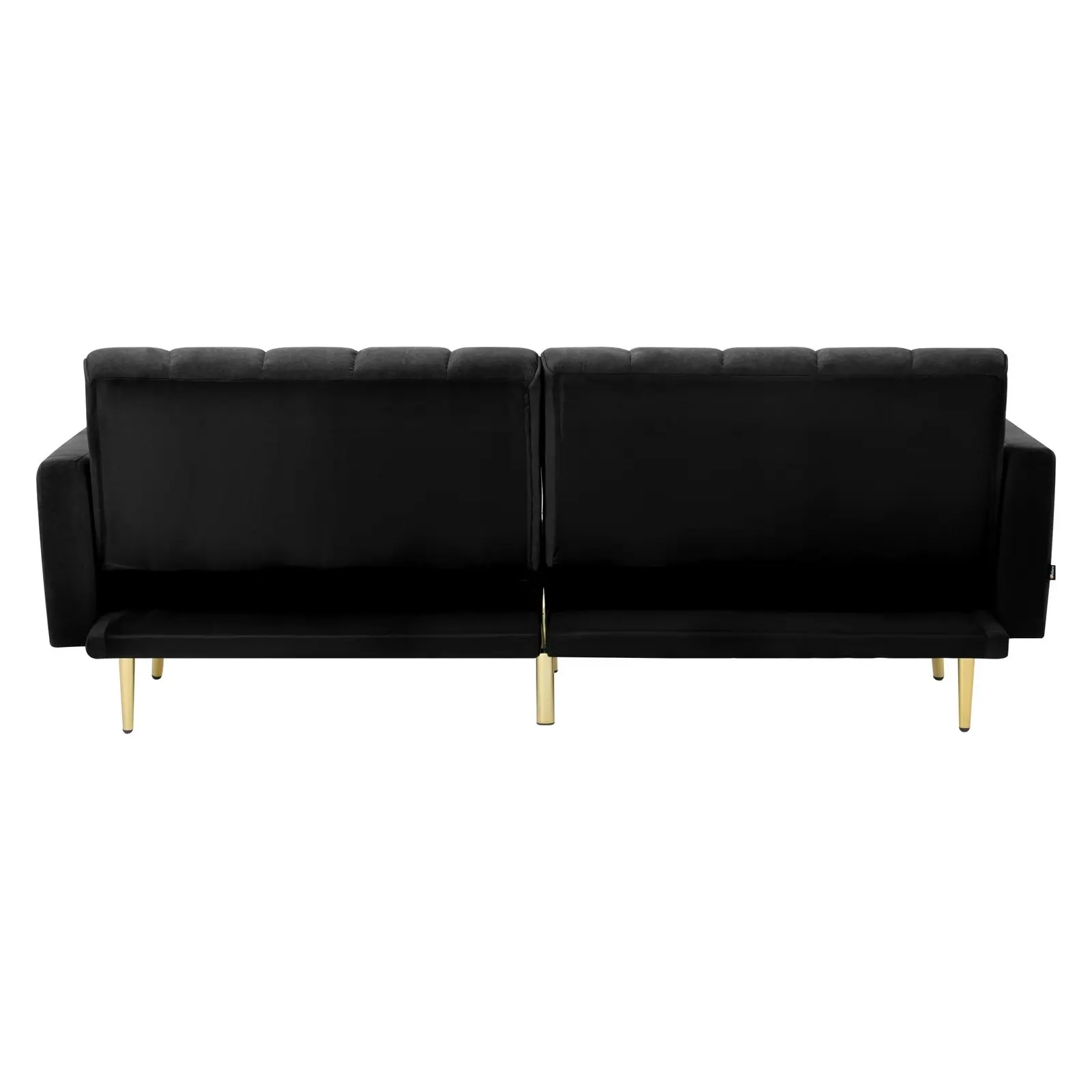 Oikiture Sofa Bed Lounge Couch Velvet Black