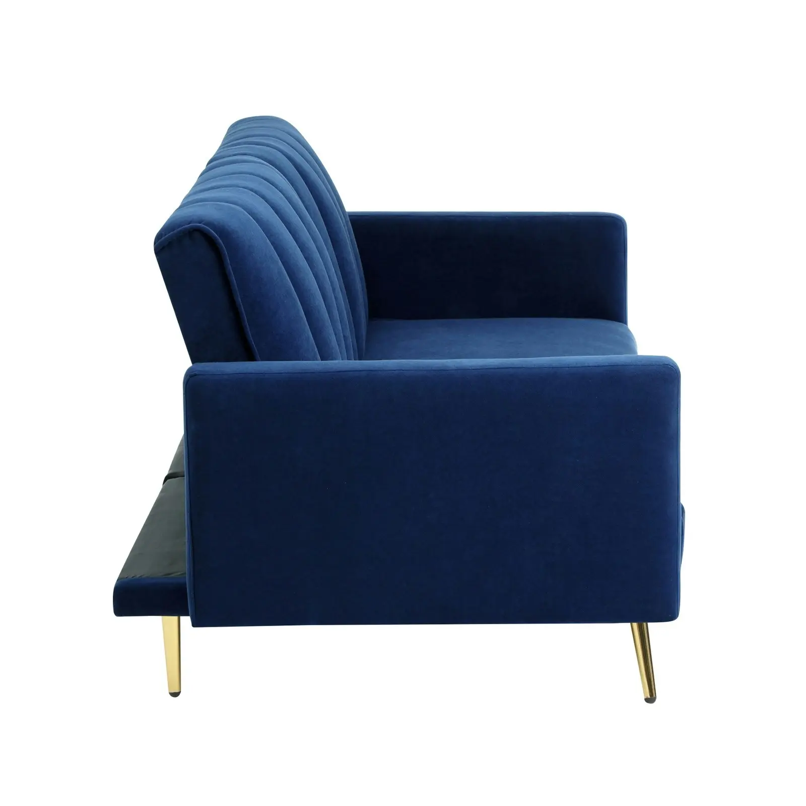 Oikiture 3 Seater Sofa Bed Lounge Velvet Blue