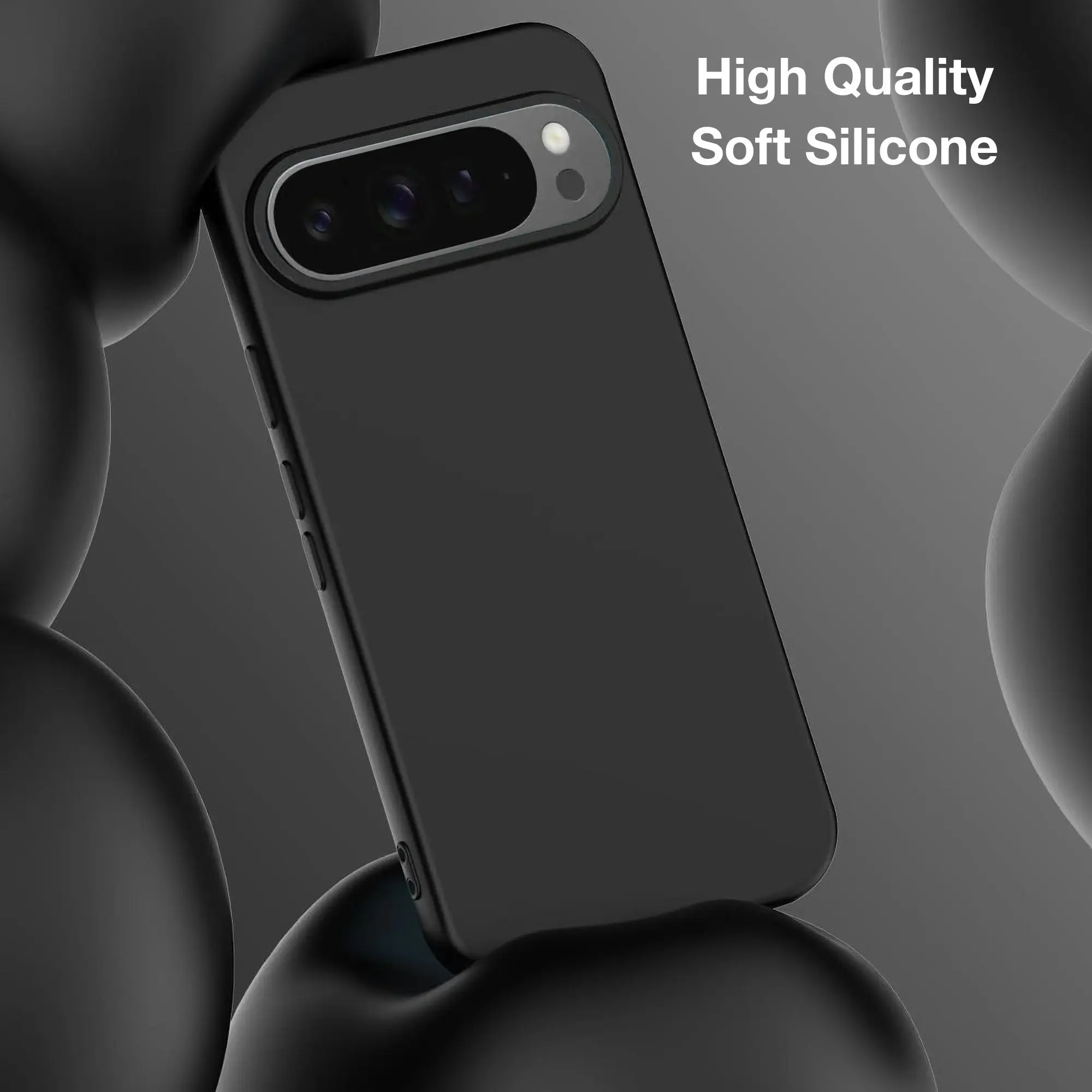 MEZON Google Pixel 9 Pro Slim Black Premium TPU Gel Back Case – Shock Absorption (Pixel 9 Pro, Gel Black)