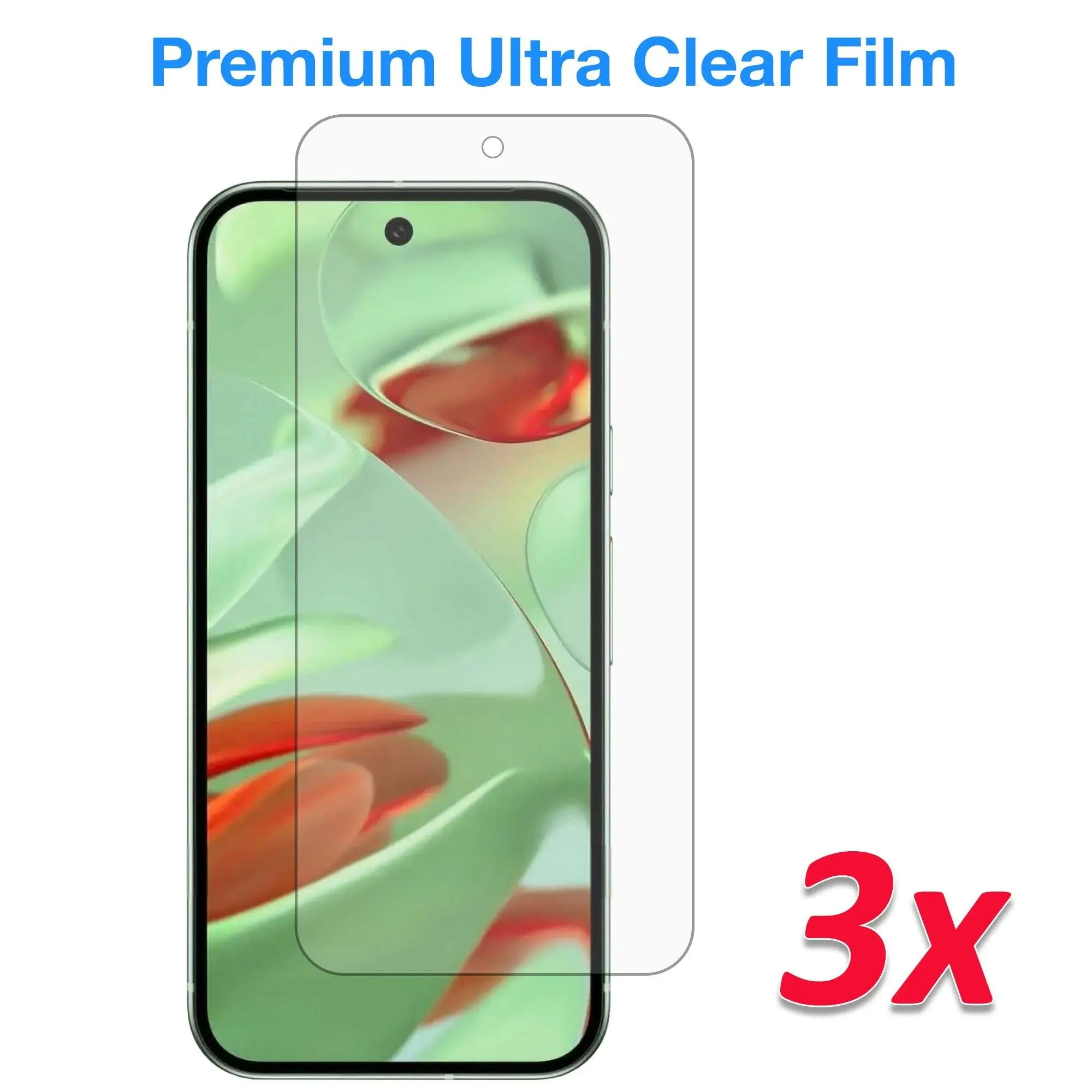 [3 Pack] MEZON Google Pixel 9 Clear Screen Protector Case Friendly Film (Pixel 9, Clear)