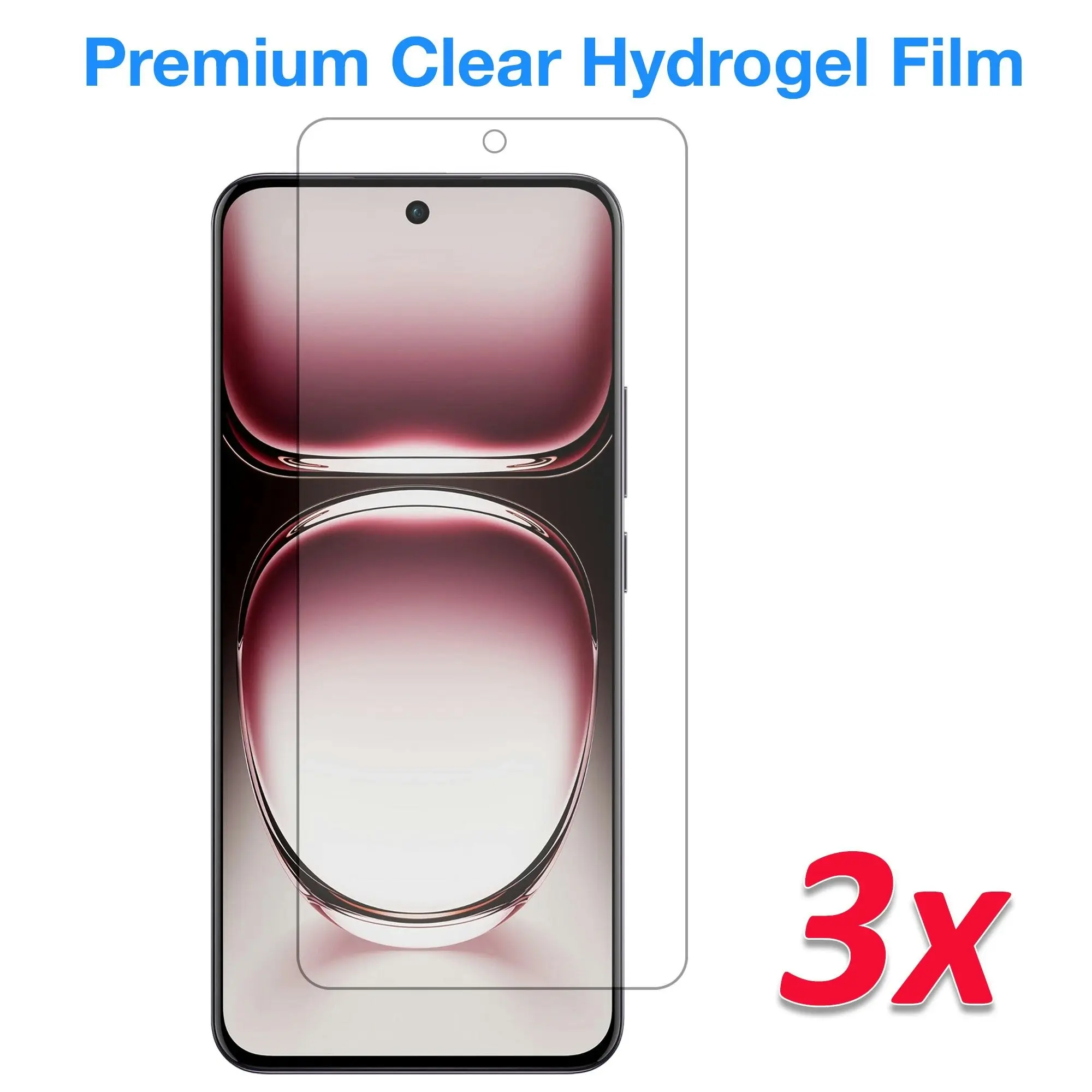 [3 Pack] MEZON OPPO Reno12 5G Premium Hydrogel Clear Edge-to-Edge Full Coverage Screen Protector Film