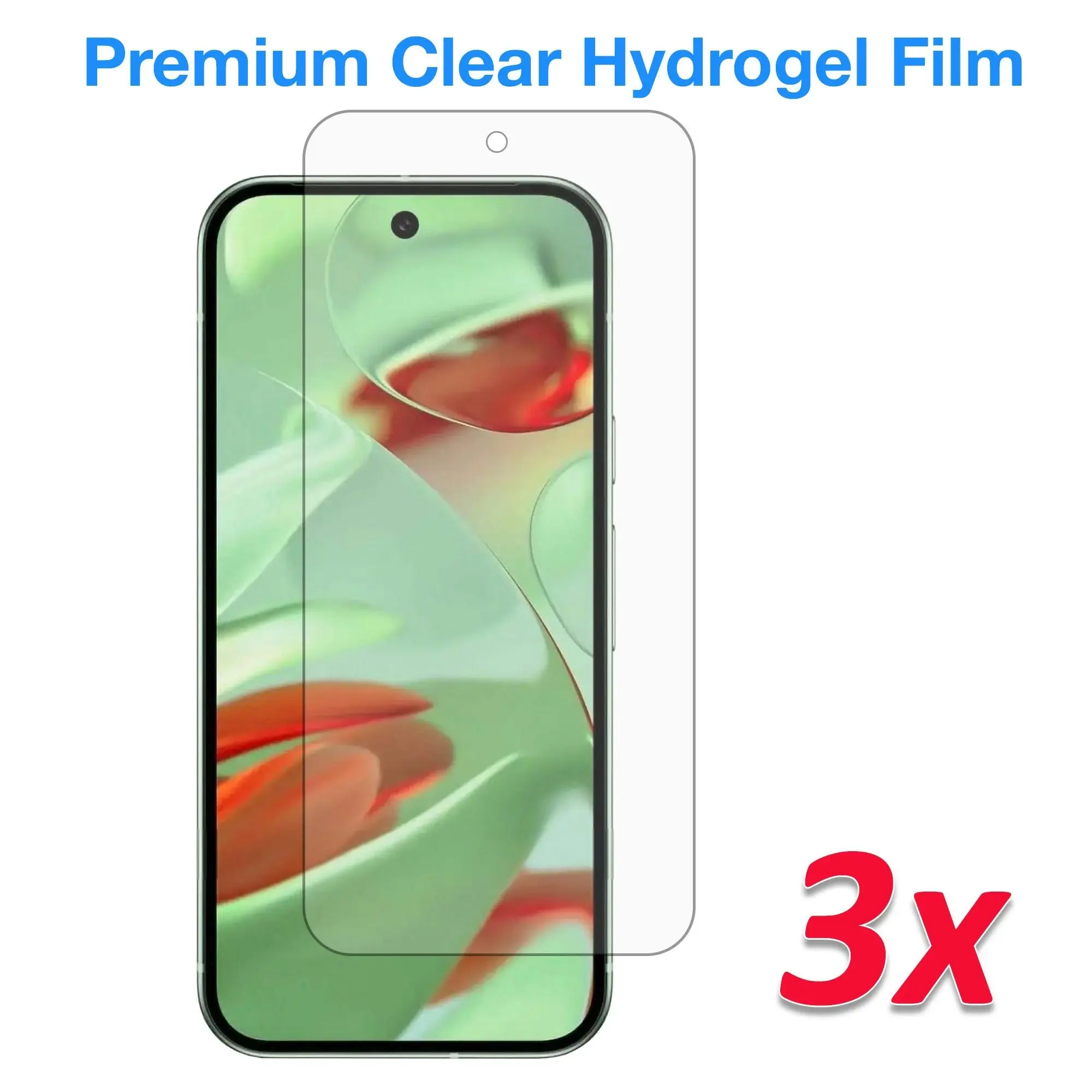 [3 Pack] MEZON Google Pixel 9 Premium Hydrogel Clear Edge-to-Edge Full Coverage Screen Protector Fingerprint Sensor Film