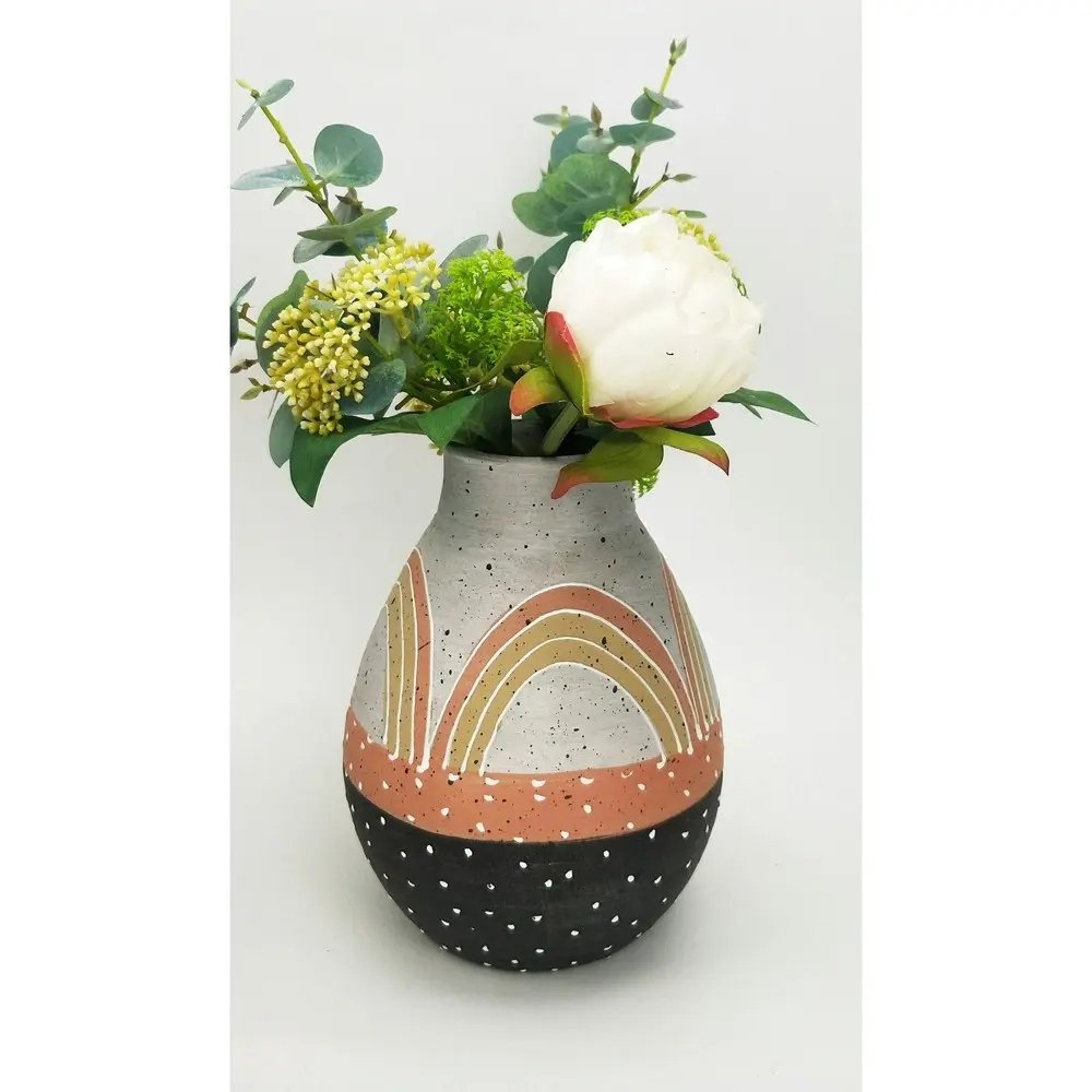 2x Urban Freya Tribal 20cm Ceramic Plant/Flower Vase Home Decor Display Pot LRG