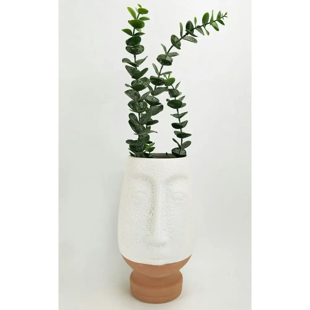 2x Urban Kendall Face 26cm Ceramic Plant/Flower Vase Home Display Pot Medium WHT