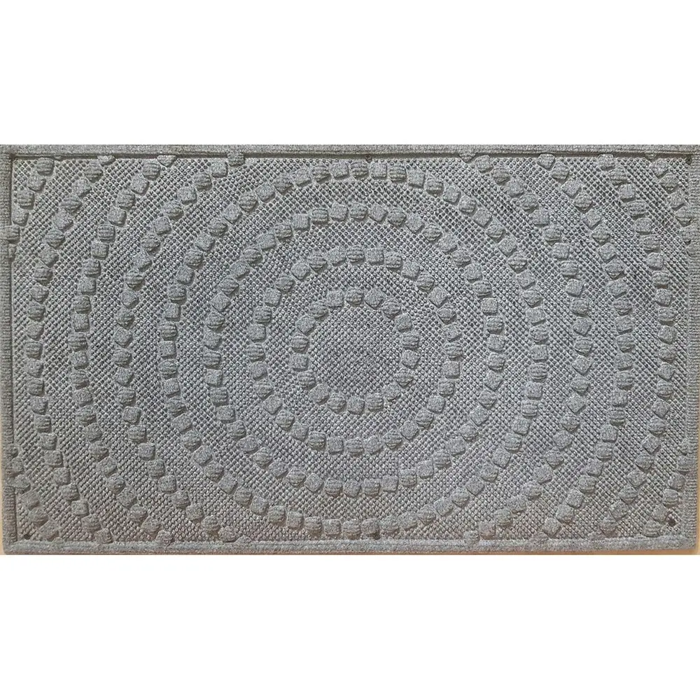 2PK Solemate Marine Cpt Grey Circles 45x75cm Stylish Outdoor Entrance Doormat